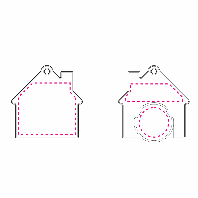 Chiphalter "Haus" mit Einkaufswagenchip in 1€ Größe