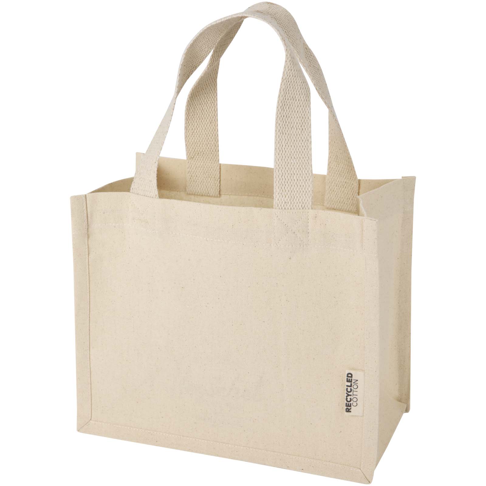 Odessa Mini-Tragetasche mit Bodenfalte aus 220 g/m² GRS Recyclingbaumwolle 9L Odessa Mini-Tragetasche mit Bodenfalte aus 220 g/m² GRS Recyclingbaumwolle 9L