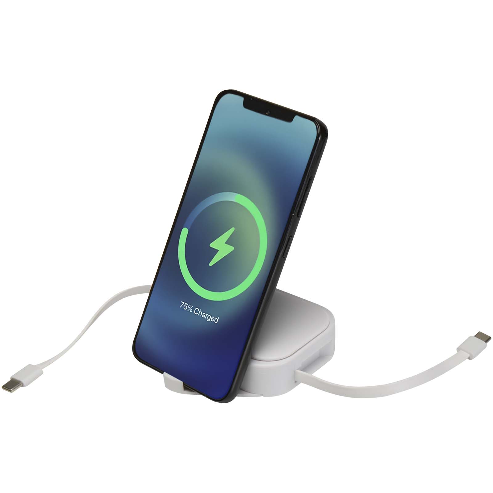 Gloas Aufrollbares 5 in 1 Kabel aus Recyclingmaterial mit Datensynchronisierung und 100 W Schnellladefunktion sowie Smartphon