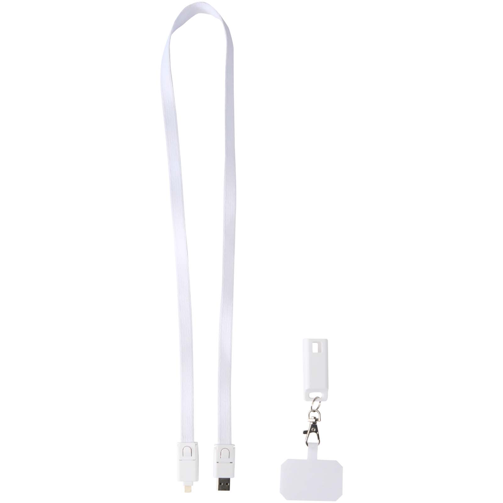 Franz 5 in 1 Lanyard Kabel aus recyceltem Kunststoff für Smartphones mit integrierter Datensynchronisierung und 65 W Schnelll