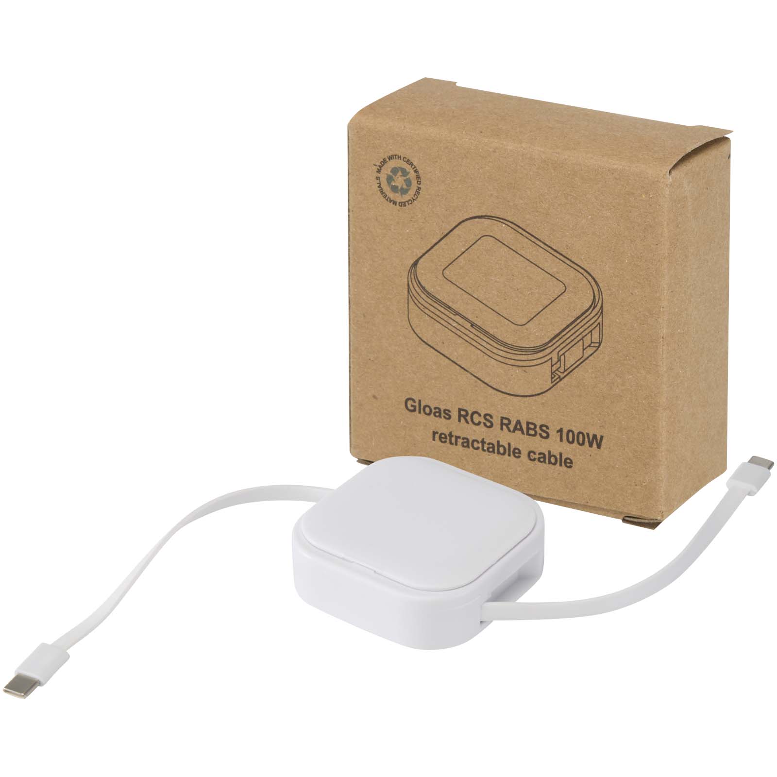 Gloas Aufrollbares 5 in 1 Kabel aus Recyclingmaterial mit Datensynchronisierung und 100 W Schnellladefunktion sowie Smartphon