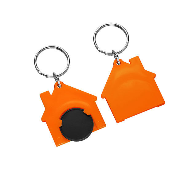 7516R-6-5 Chiphalter "Haus" mit Einkaufswagenchip in 1€ Größe