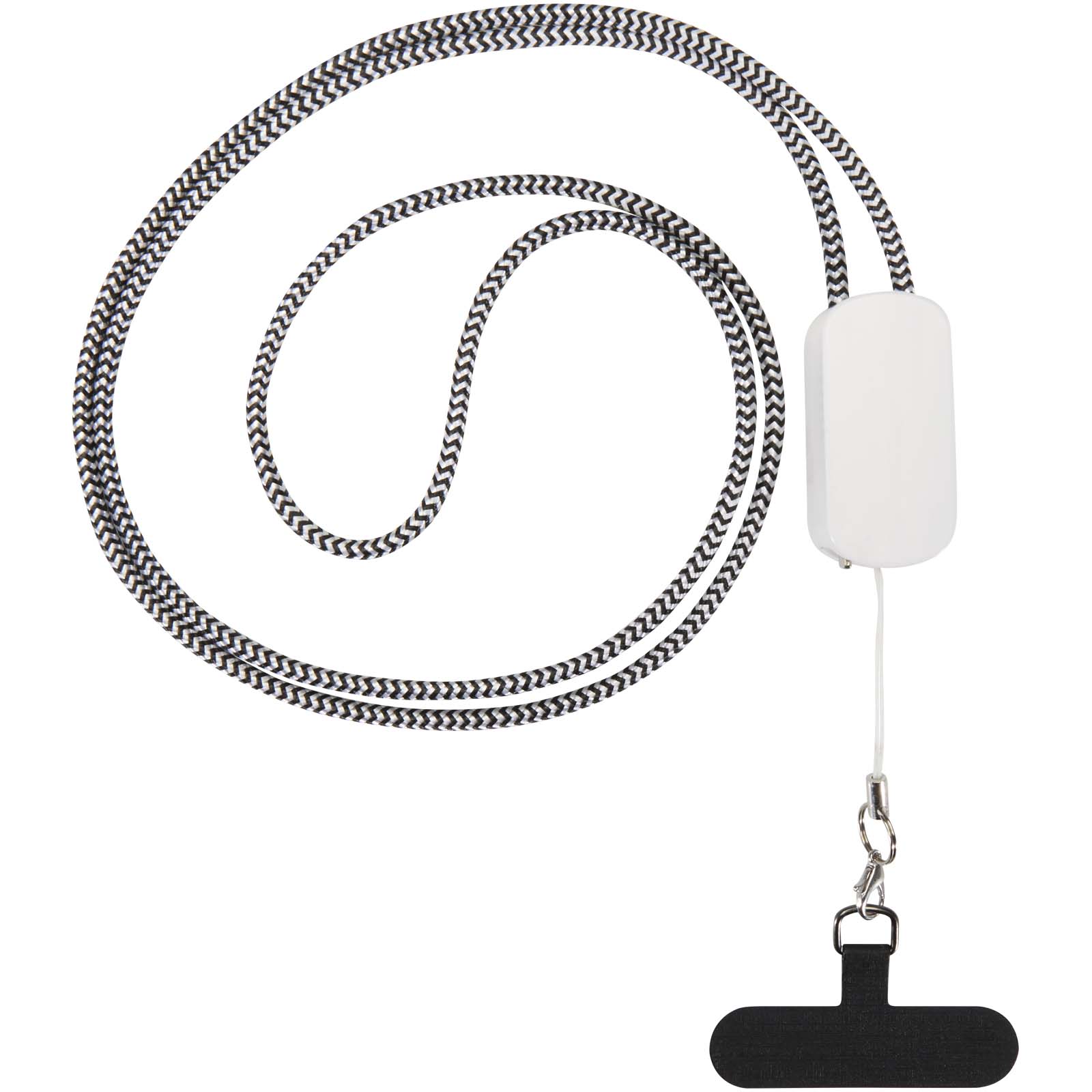 Anser Smartphone Lanyard aus recyceltem Kunststoff mit 27 W 5-in-1 integriertem Kabel
