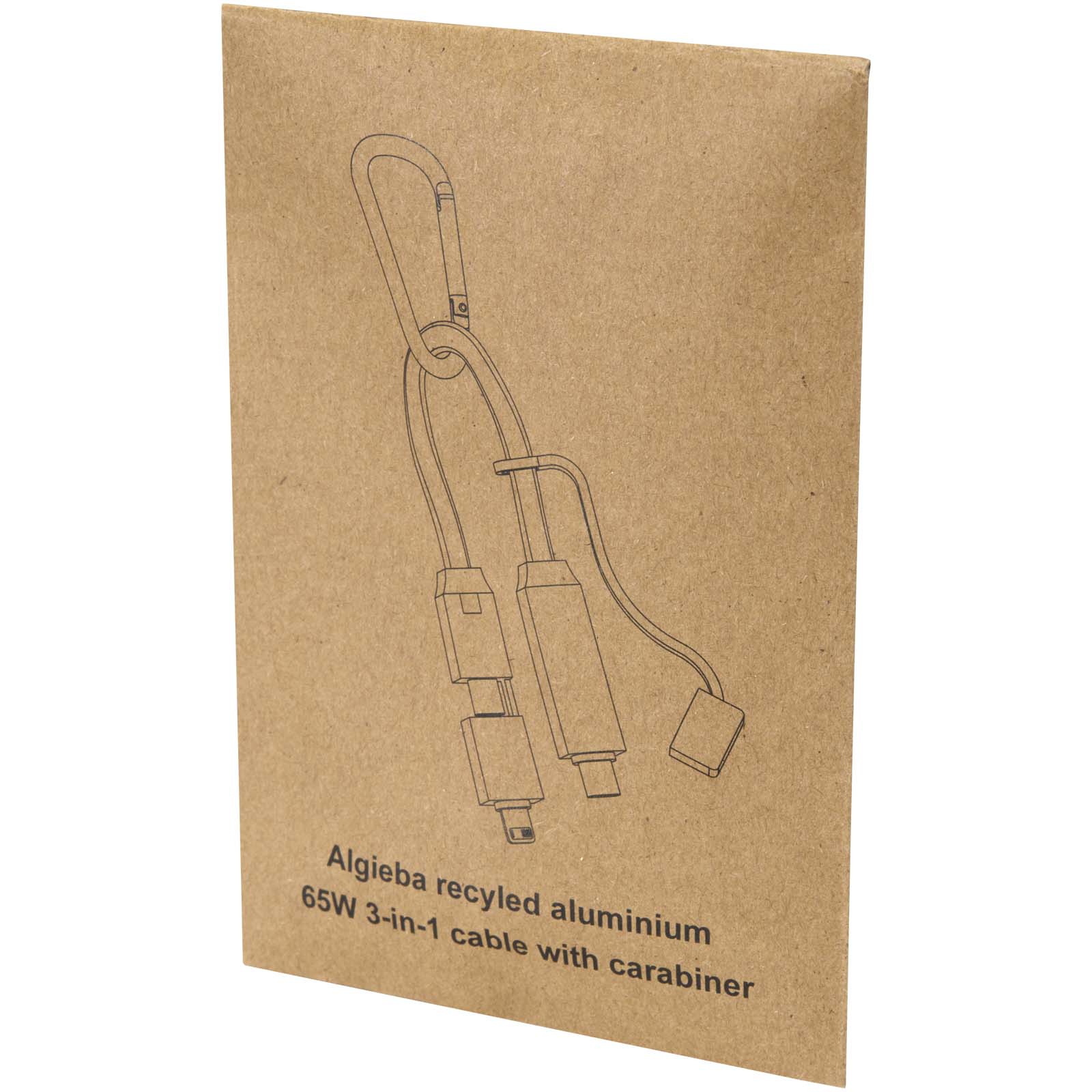 Algieba 65 W 3-in-1-Ladekabel aus recyceltem Aluminium mit Karabinerhaken