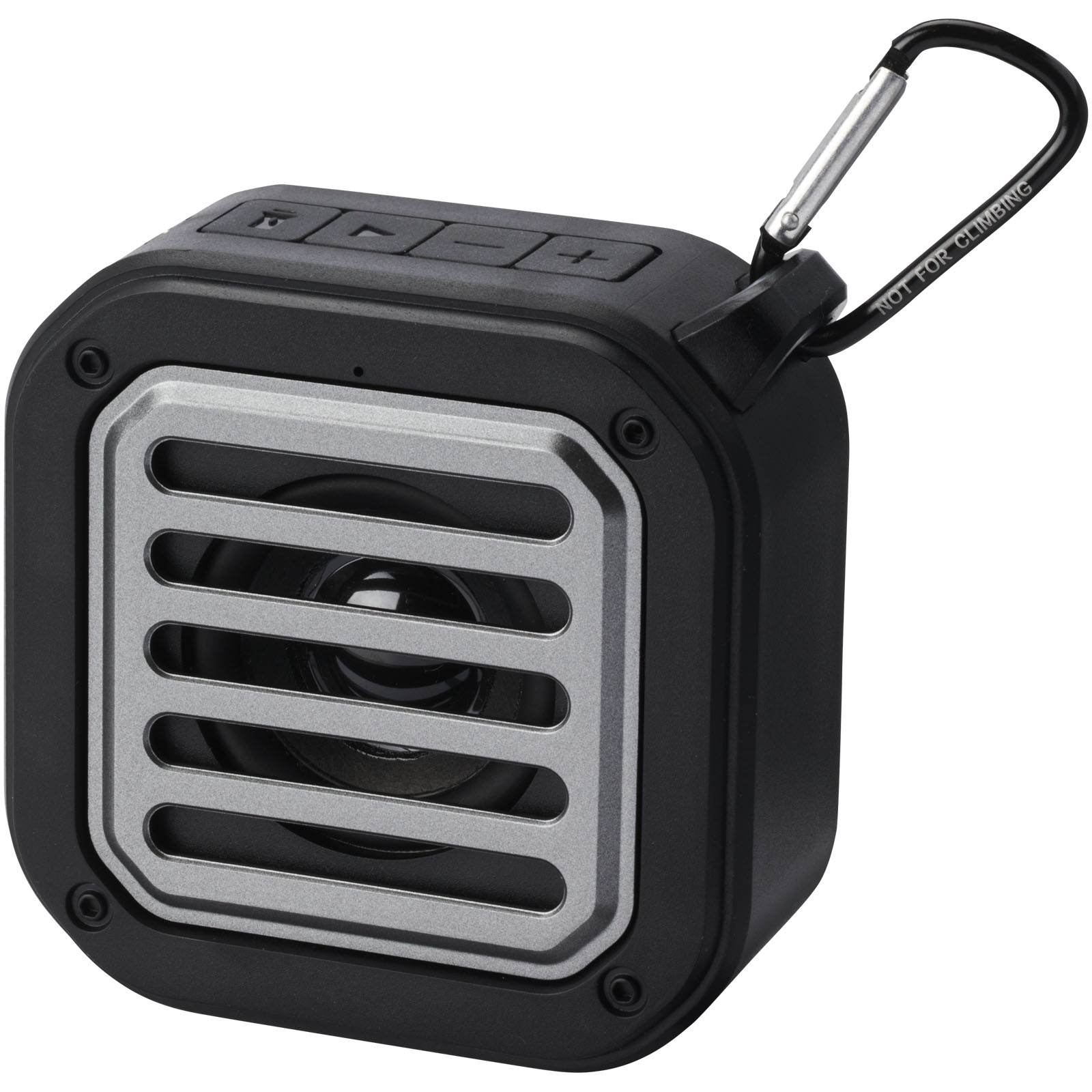 Solo 3W IPX5 Solar Bluetooth®-Lautsprecher aus recyceltem RCS Kunststoff mit Karabinerhaken Solo 3W IPX5 Solar Bluetooth®-Lautsprecher aus recyceltem RCS Kunststoff mit Karabinerhaken
