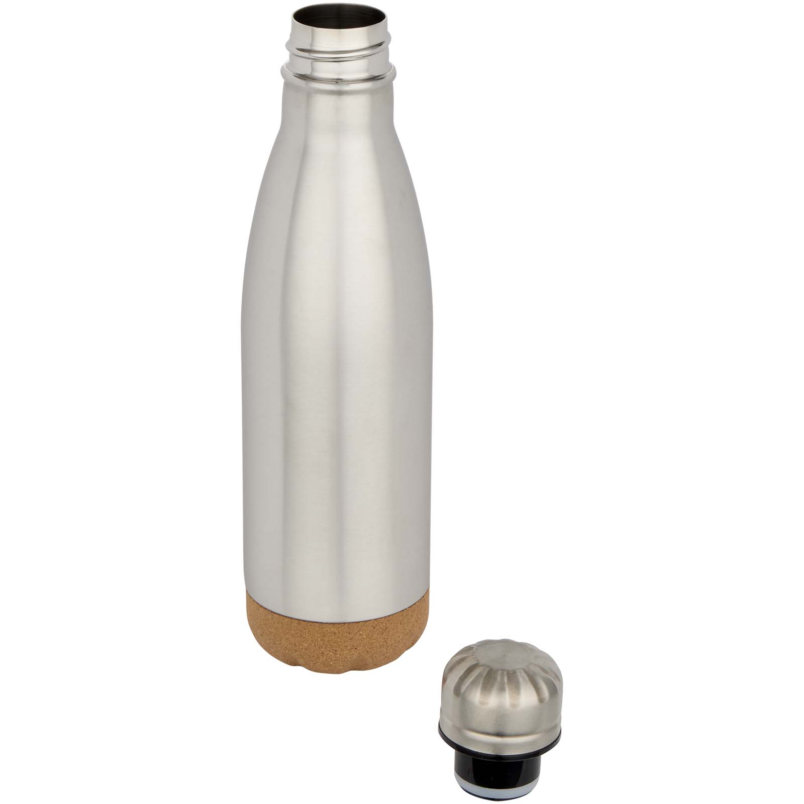 Cove 500 ml doppelwandige, vakuumisolierte Trinkflasche aus Edelstahl mit Korkdetails