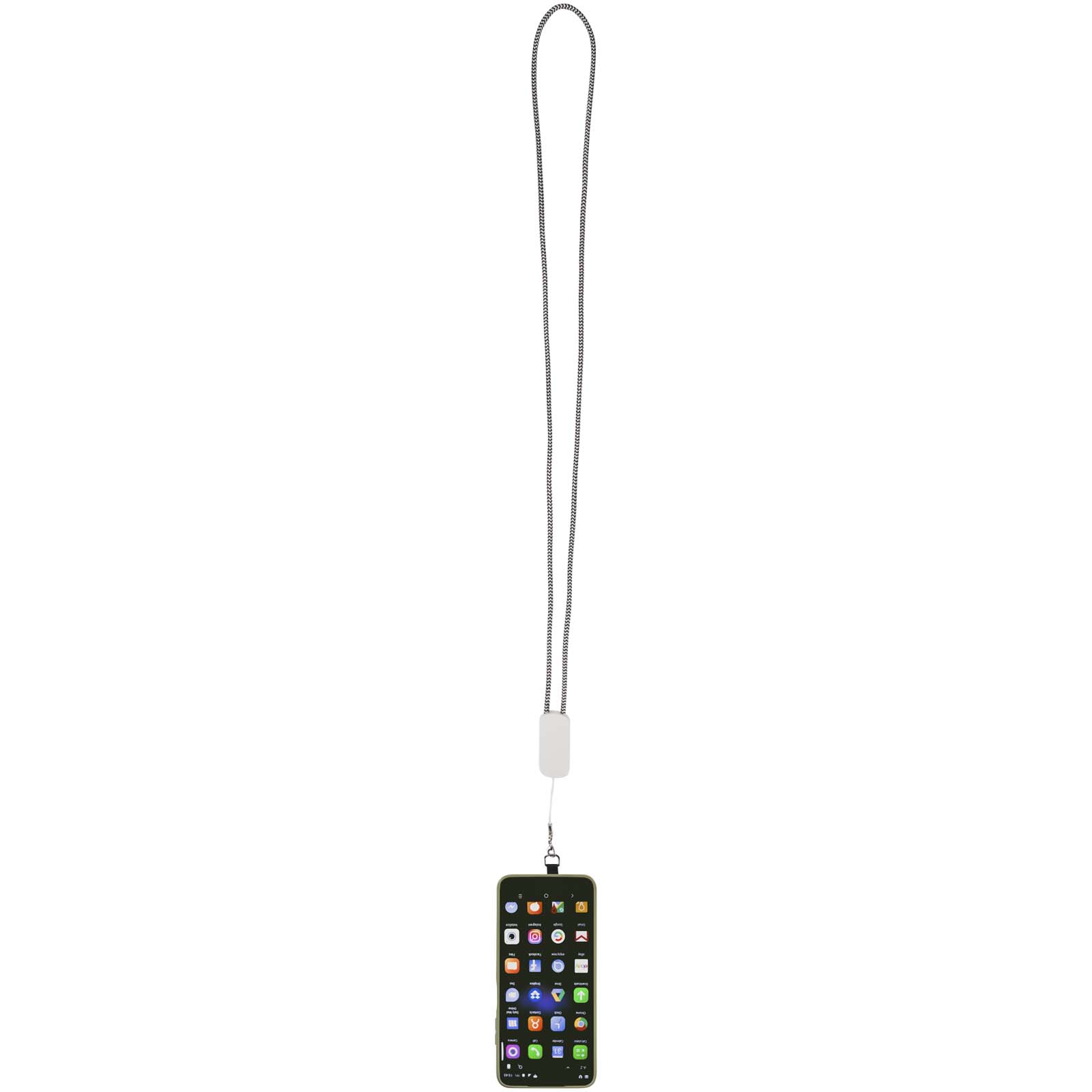Anser Smartphone Lanyard aus recyceltem Kunststoff mit 27 W 5-in-1 integriertem Kabel