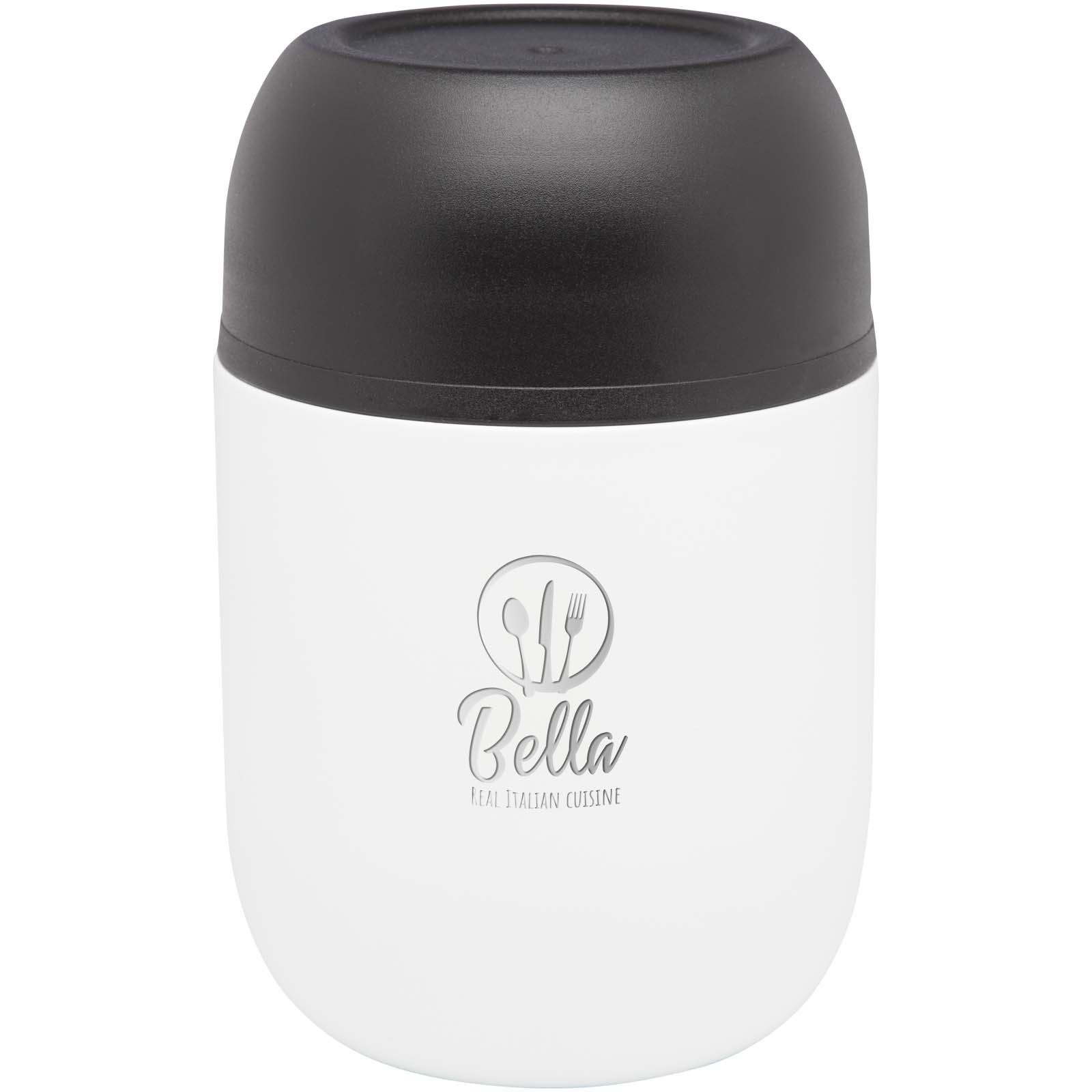 Supo 480 ml doppelwandiger Lunchpot aus recyceltem Edelstahl mit faltbarem Löffel