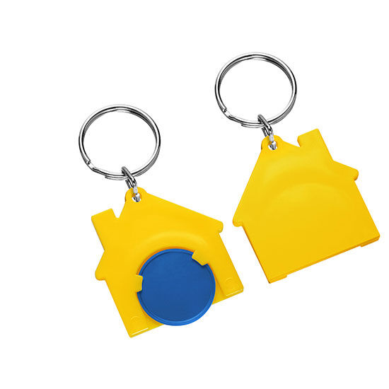 Chiphalter "Haus" mit Einkaufswagenchip in 1€ Größe