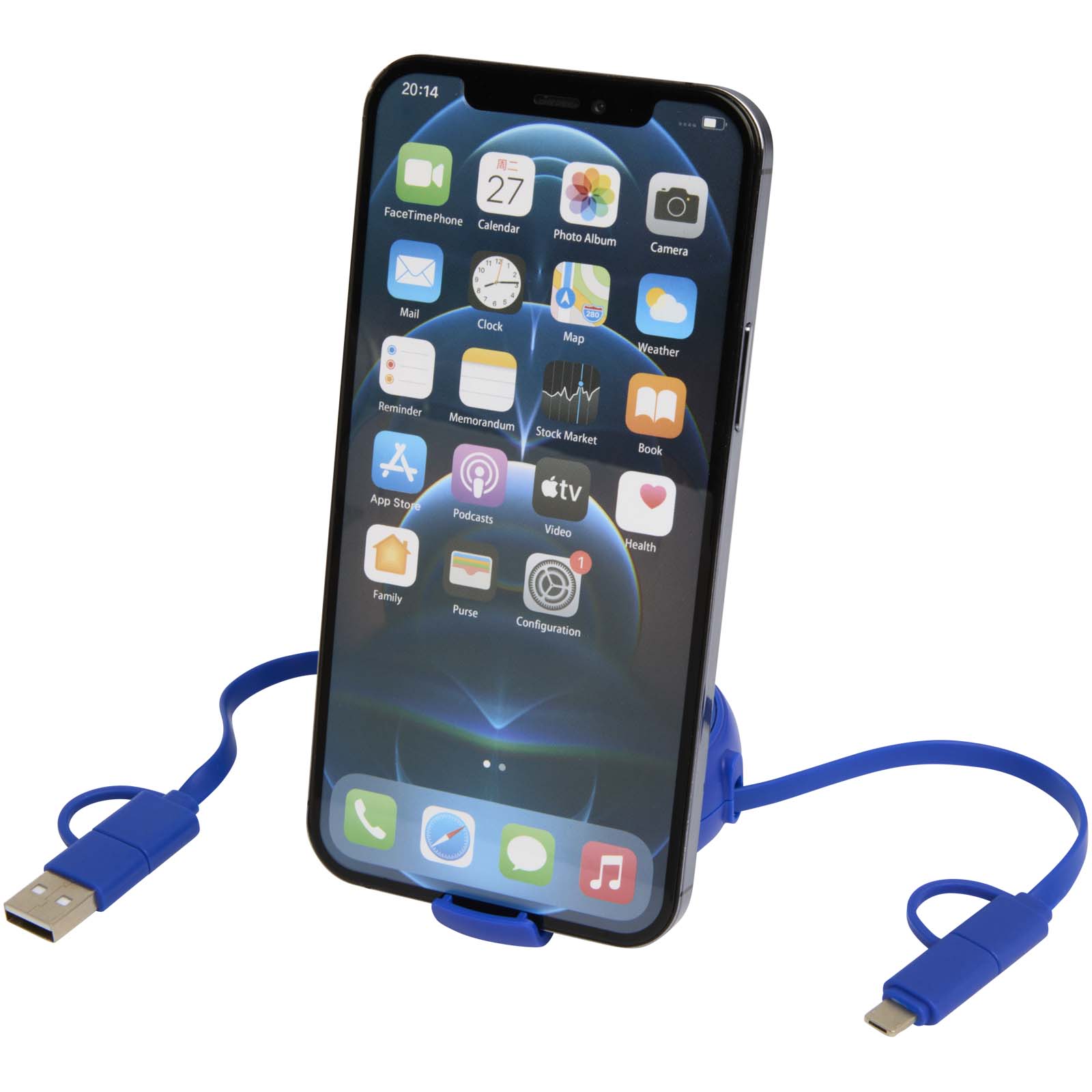 Alasia 100 cm 5-in-1 Kabel aus recyceltem Kunststoff und Aluminium, einziehbar, für Datenübertragung und mit 45W Schnellladun