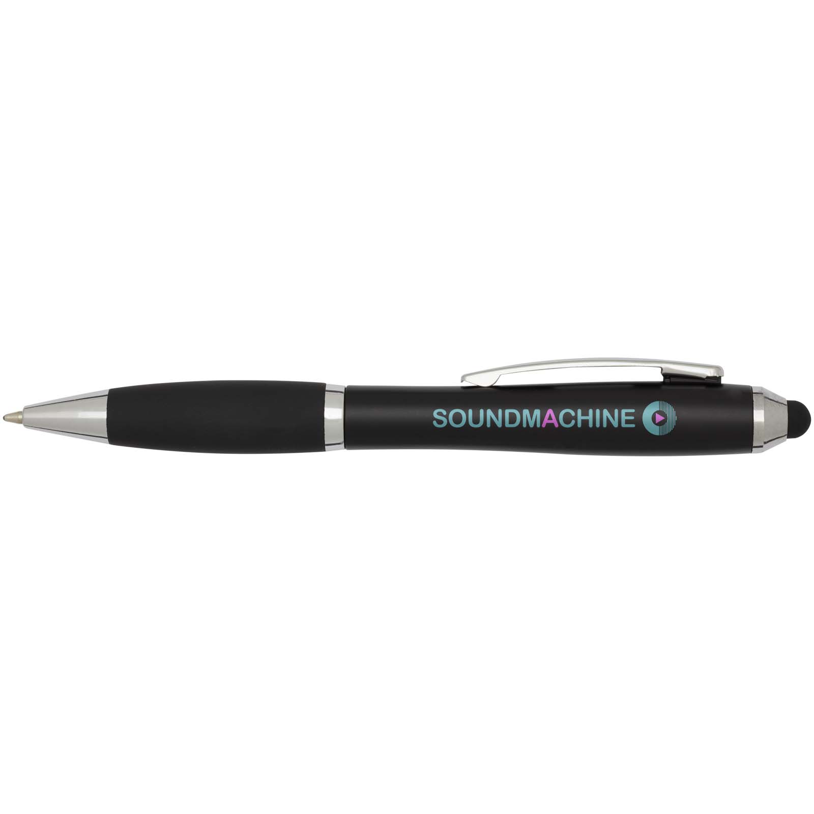 Nash RCS Stylus Kugelschreiber aus recyceltem Kunststoff mit farbigem Schaft und schwarzem Griff (blaue Tinte)