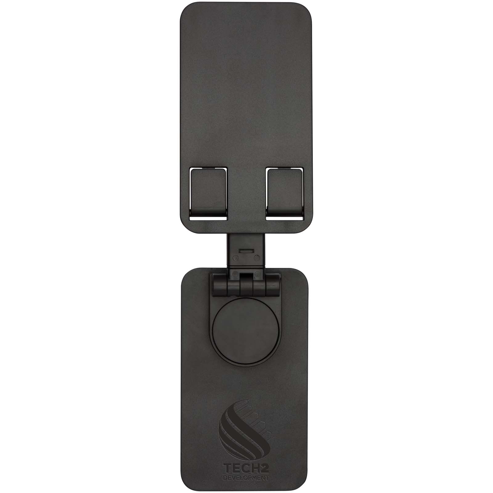 Alhena Klappbare Smartphonehalterung aus recyceltem Kunststoff mit Metallständer für den Schreibtisch