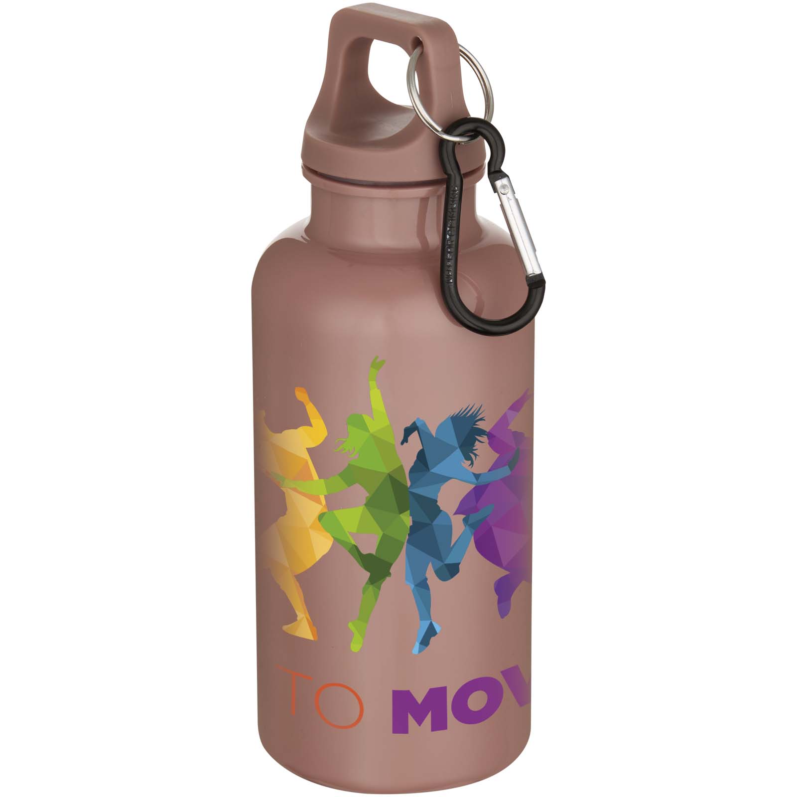 Oregon 400 ml einfarbige RS-zertifizierte Trinkflasche aus recyceltem Kunststoff mit Karabinerhaken 