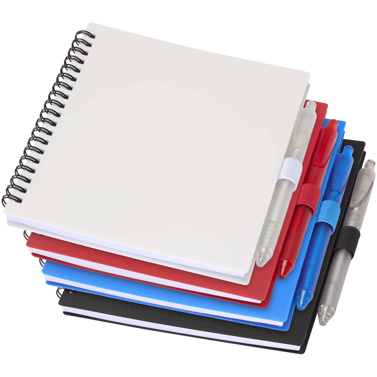 Niove Softcover Notizbuch aus recyceltem Kunststoff mit Kugelschreiber (blaue Mine)