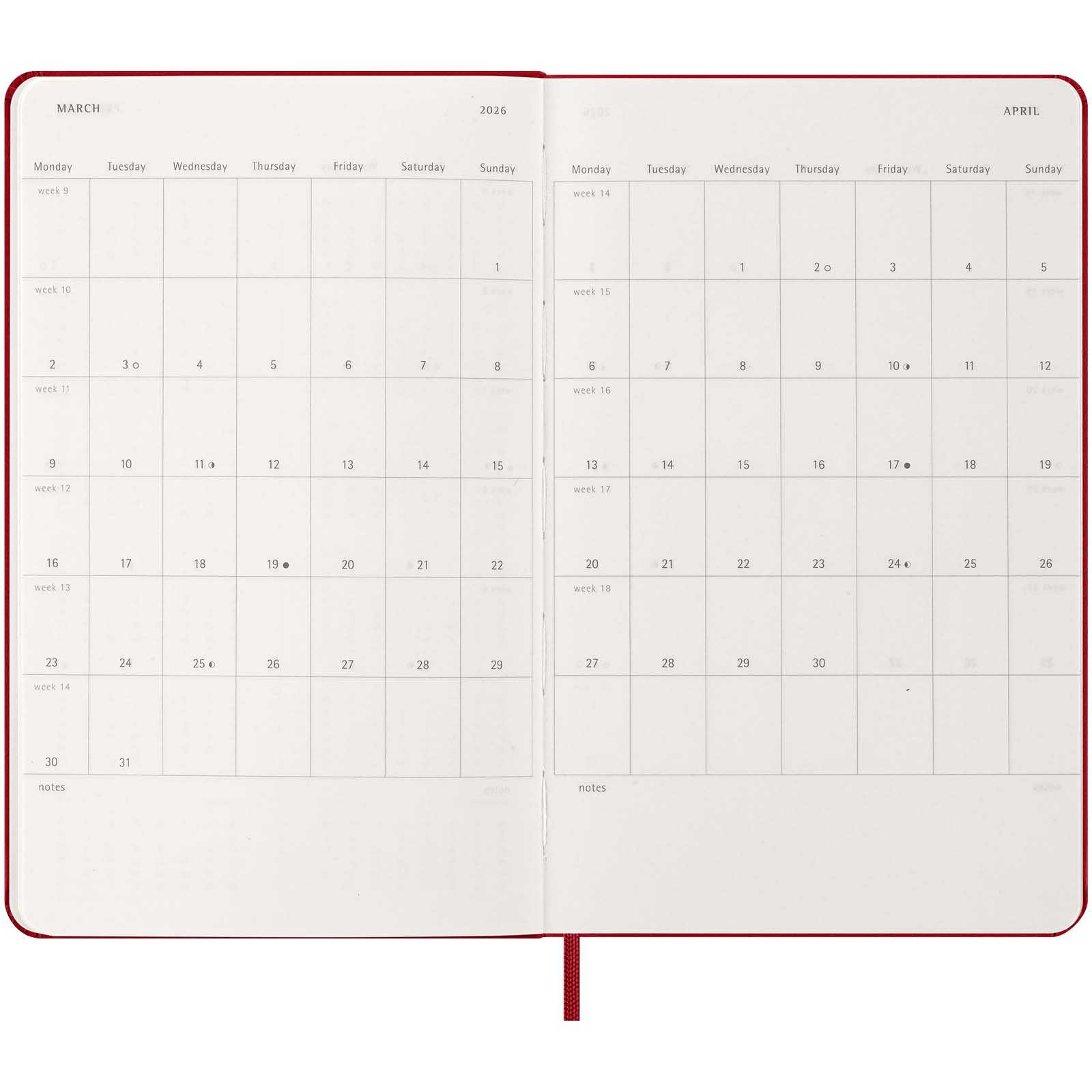 Moleskine Hardcover 12 Monate Tageskalender