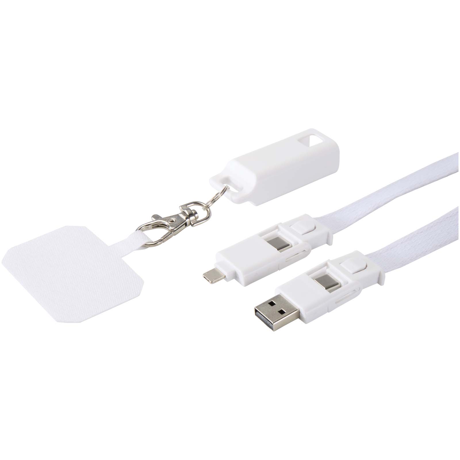 Franz 5 in 1 Lanyard Kabel aus recyceltem Kunststoff für Smartphones mit integrierter Datensynchronisierung und 65 W Schnelll