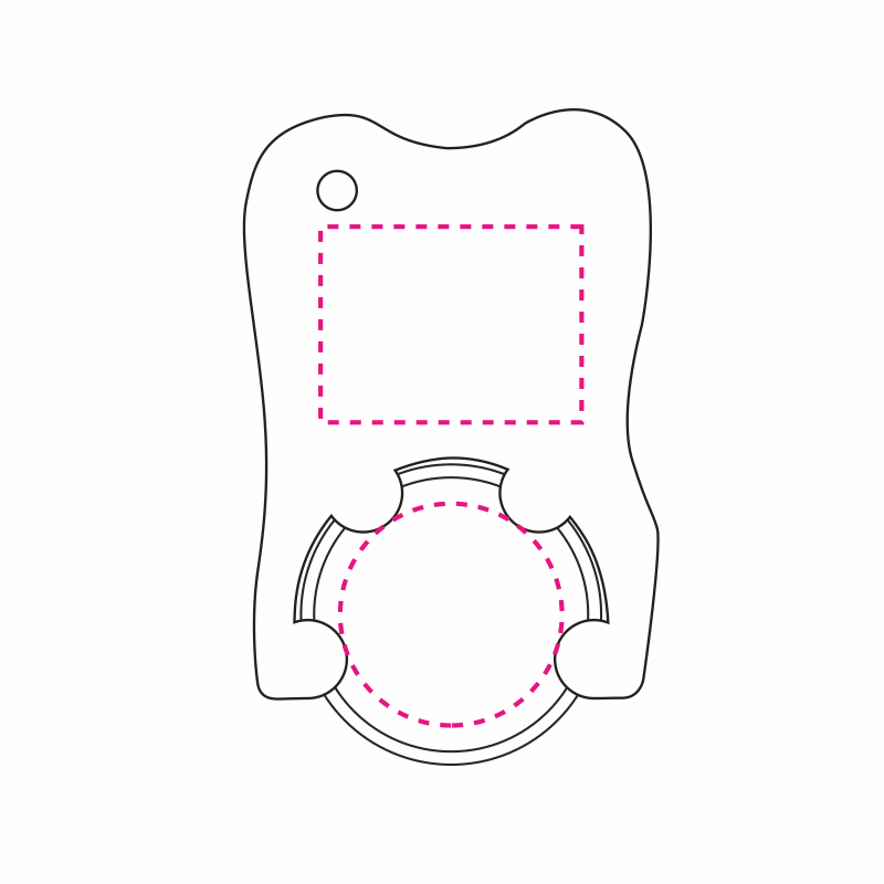 Chiphalter in Zahnform mit Einkaufswagenchip in 1€ Größe