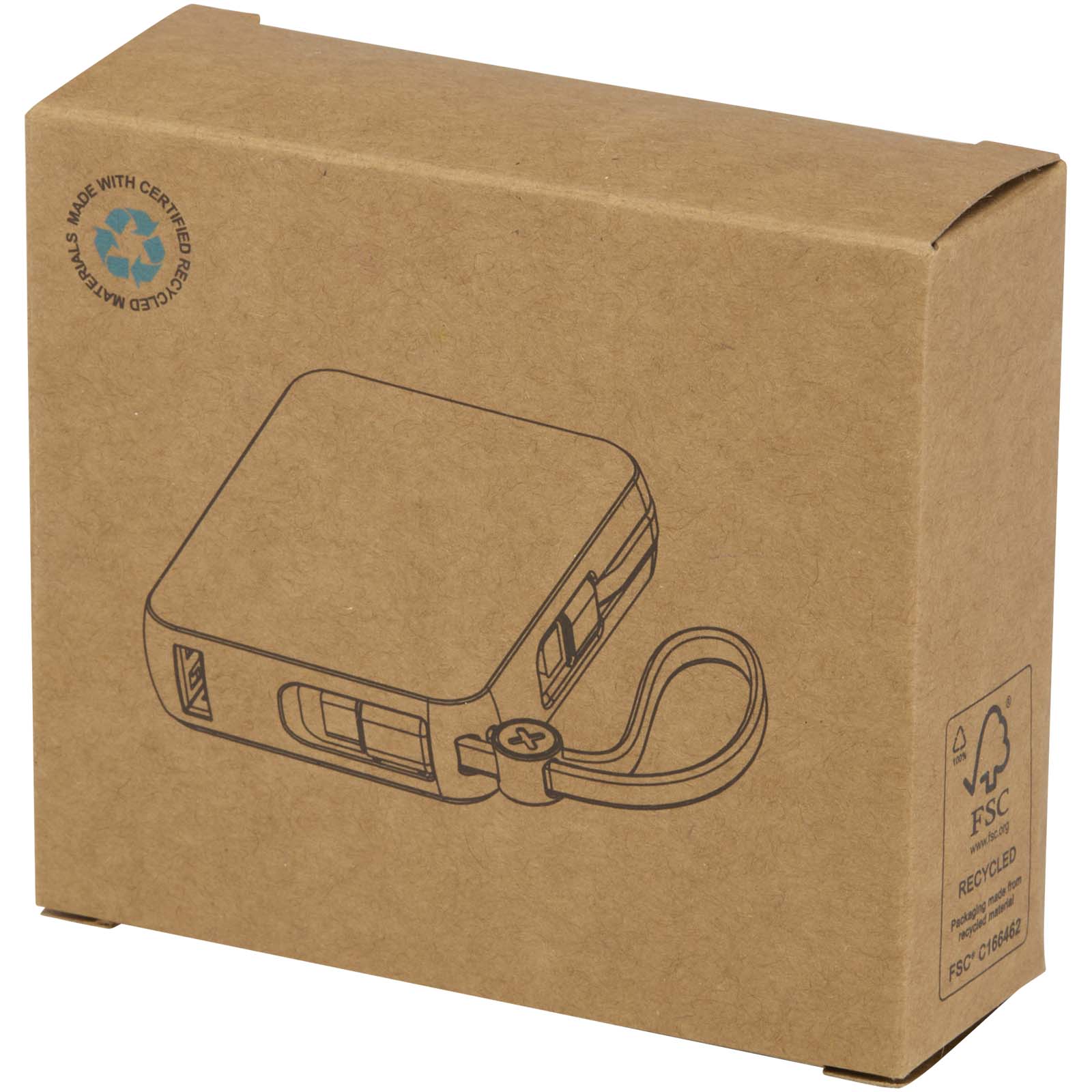 Acrux 35 W 10.000 mAh Tablet Powerbank mit integriertem Typ-C-Kabel aus recyceltem Kunststoff