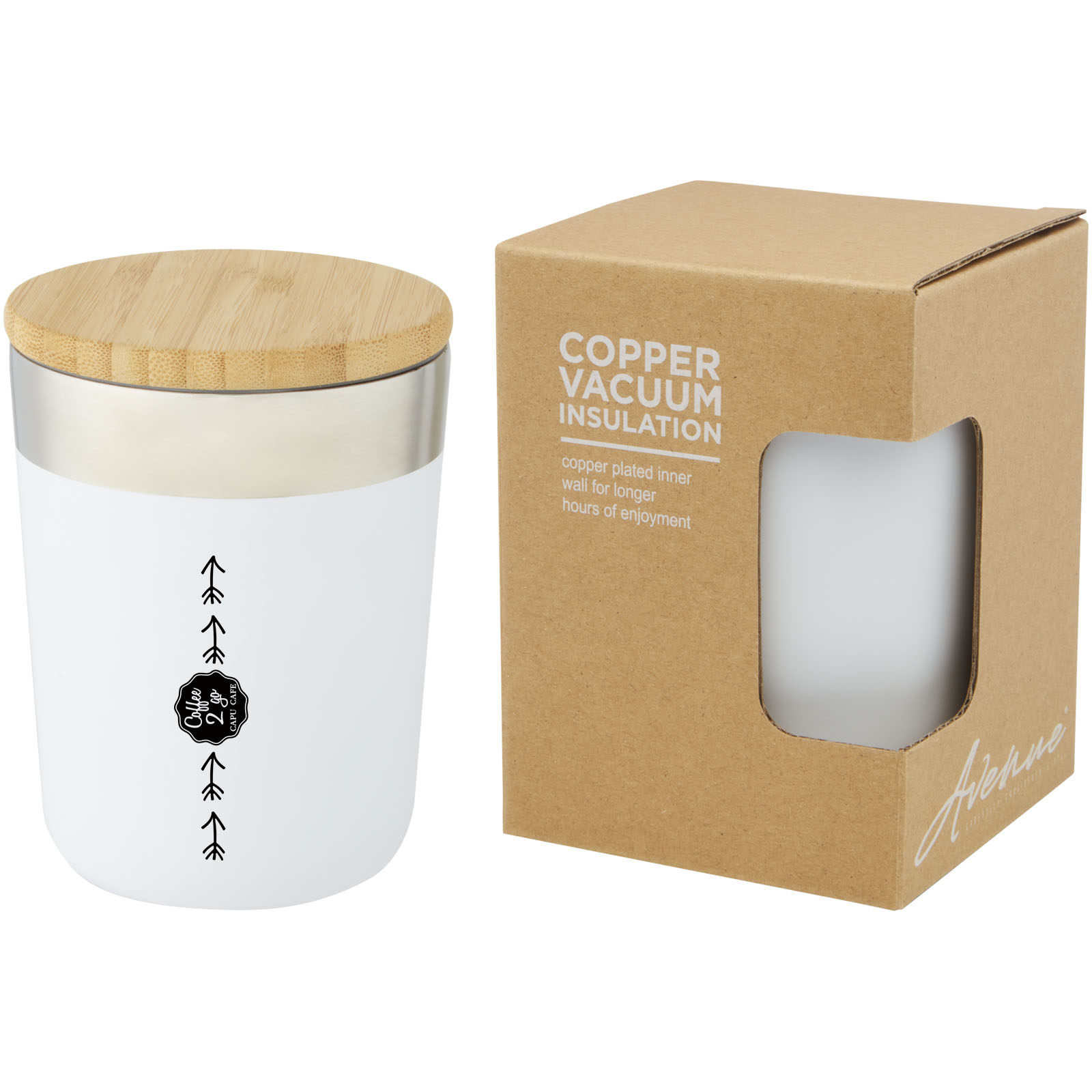 Lagan 330 ml Kupfer-Vakuum Isolierbecher mit Bambusdeckel