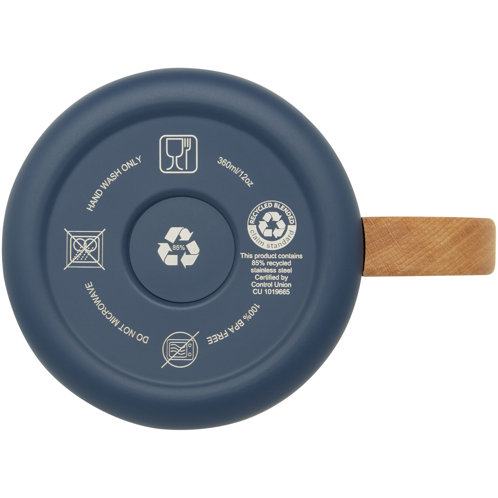 Bjorn RCS-zertifizierter Becher aus recyceltem Edelstahl mit Kupfer-Vakuumisolierung, 360 ml