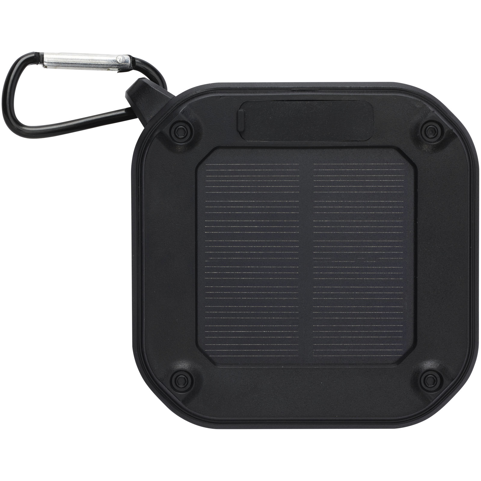 Solo 3W IPX5 Solar Bluetooth®-Lautsprecher aus recyceltem RCS Kunststoff mit Karabinerhaken 