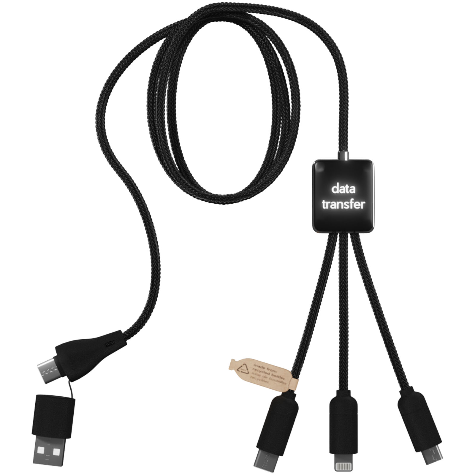 SCX.design C45 5-in-1 rPET-Ladekabel mit Datentransfer