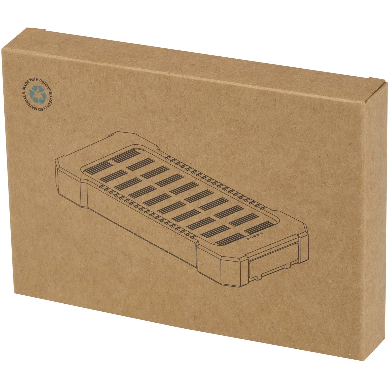 Altair 10 W 5000 mAh robuste Solar Powerbank aus recyceltem Kunststoff mit integrierter Taschenlampe