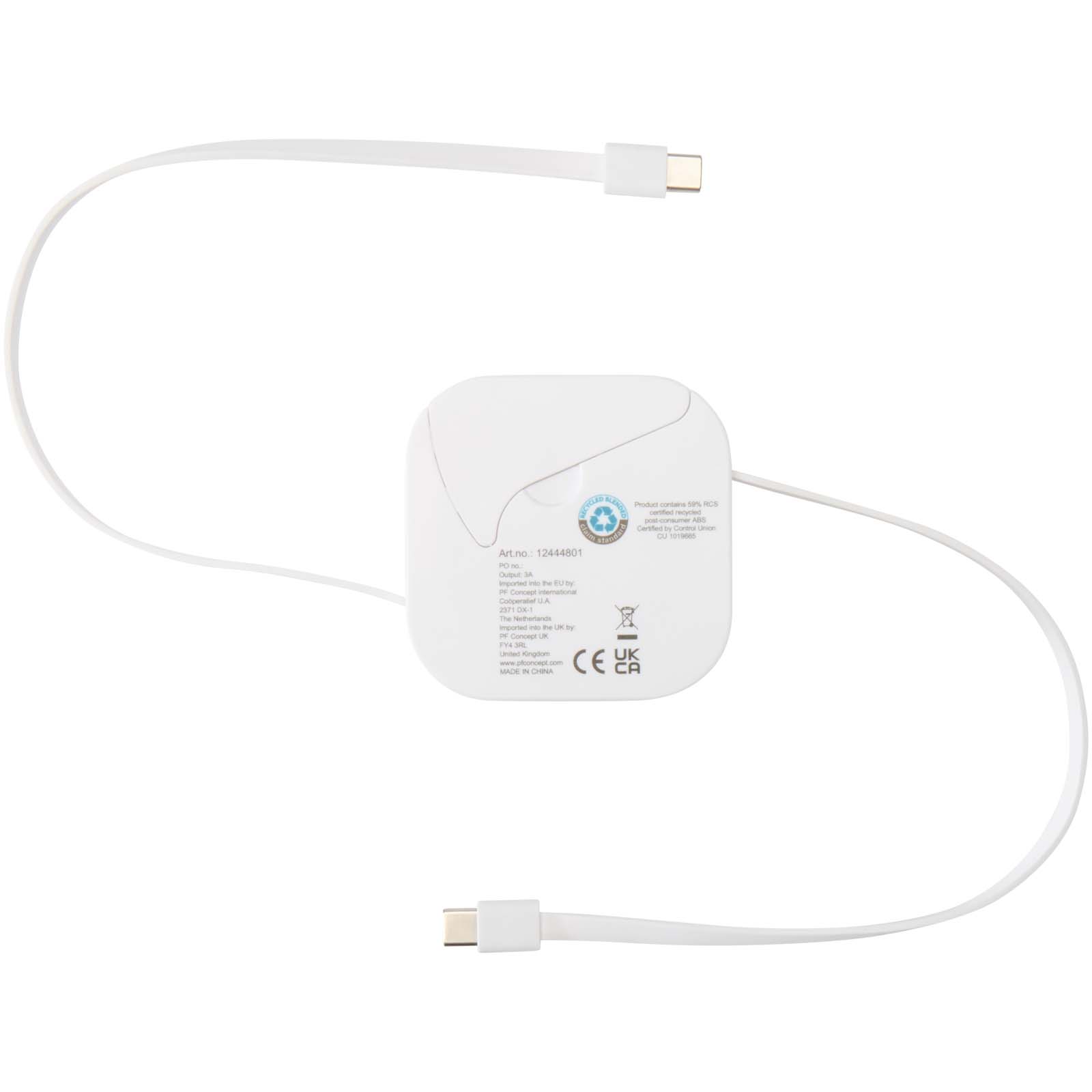 Gloas Aufrollbares 5 in 1 Kabel aus Recyclingmaterial mit Datensynchronisierung und 100 W Schnellladefunktion sowie Smartphon