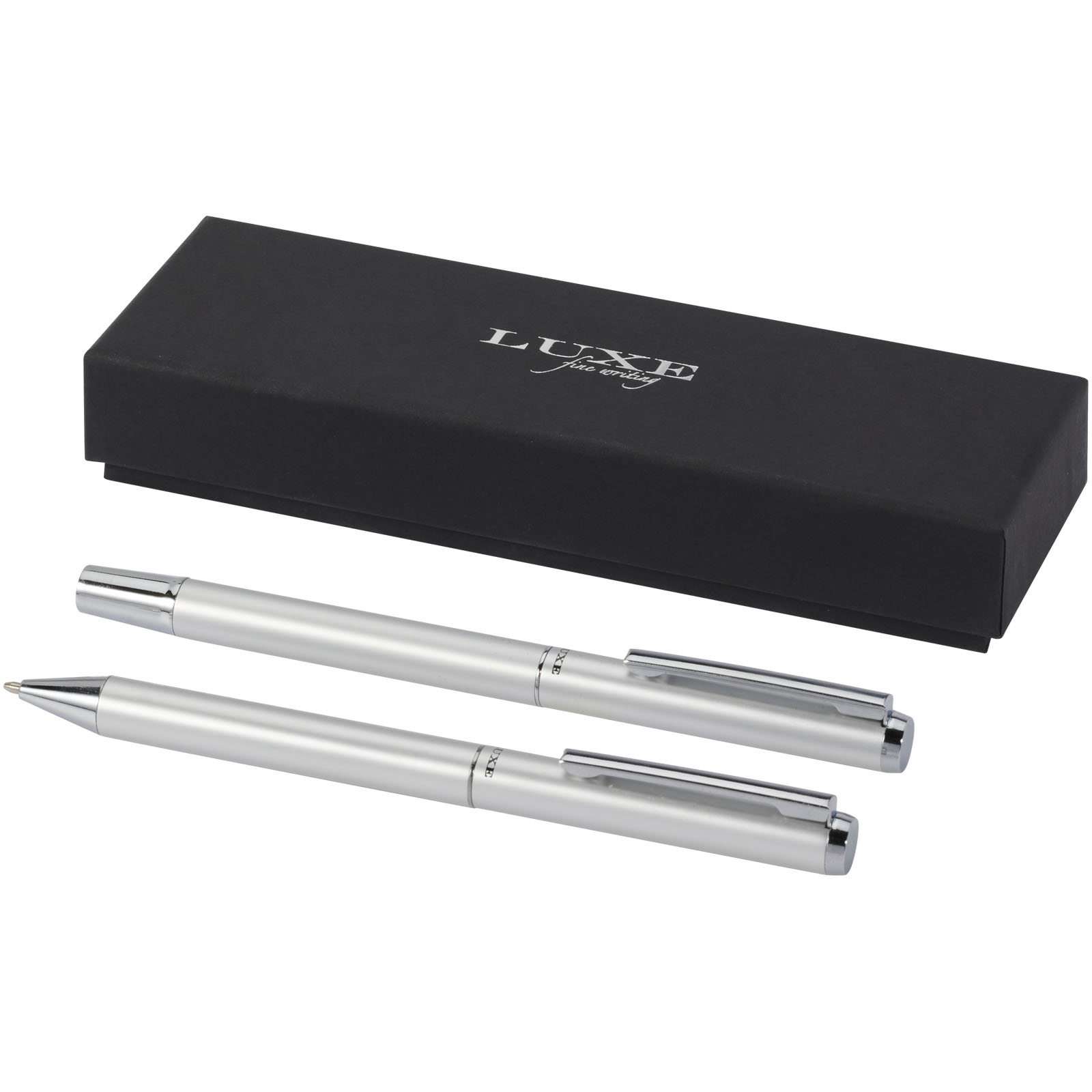 Lucetto Set mit Kugelschreiber und Tintenroller aus recyceltem Aluminium (schwarze Mine) Lucetto Set mit Kugelschreiber und Tintenroller aus recyceltem Aluminium (schwarze Mine)