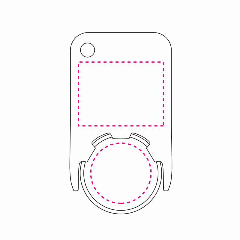 Chiphalter mit farbigem Einkaufswagenchip in 1€ Größe