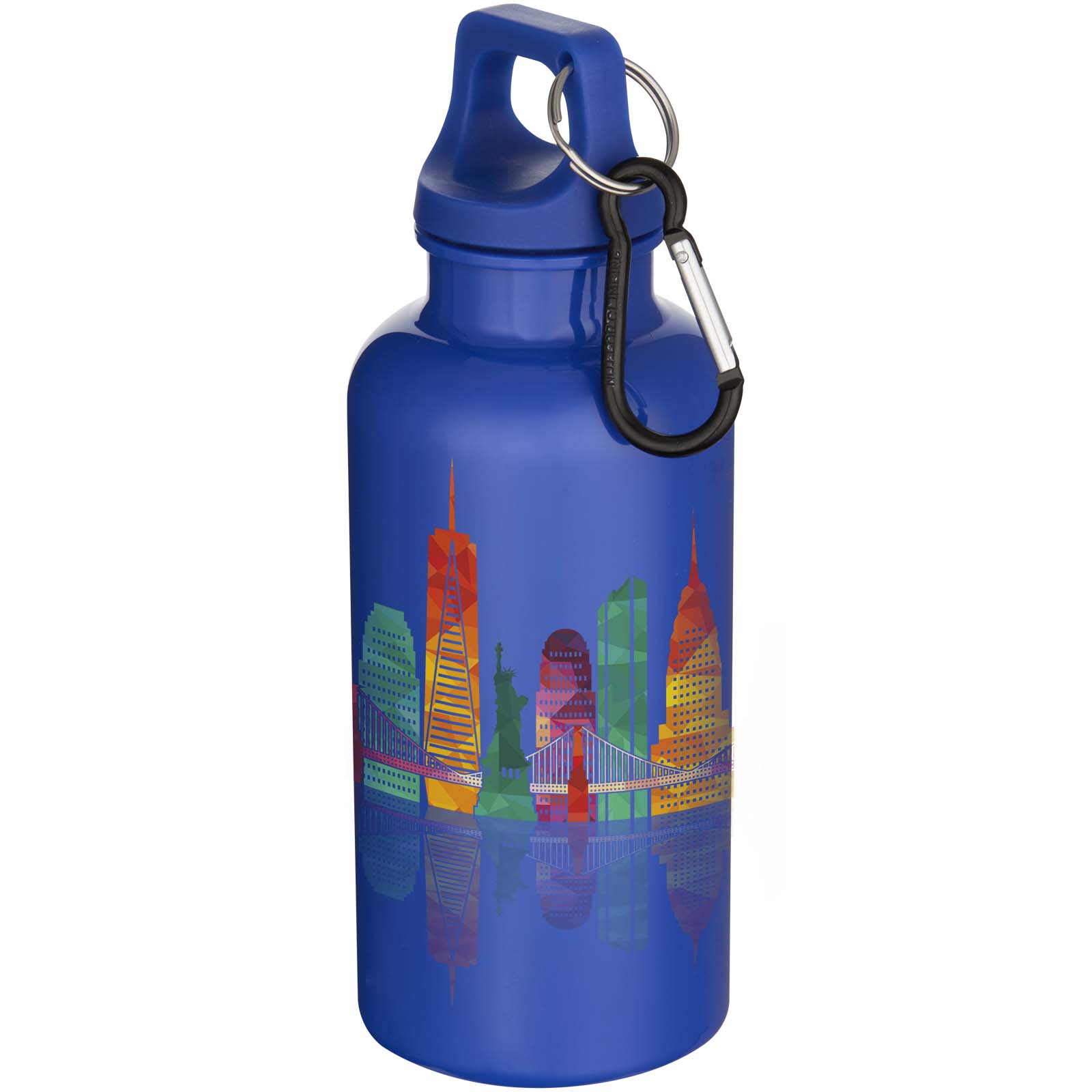 Oregon 400 ml einfarbige RS-zertifizierte Trinkflasche aus recyceltem Kunststoff mit Karabinerhaken 