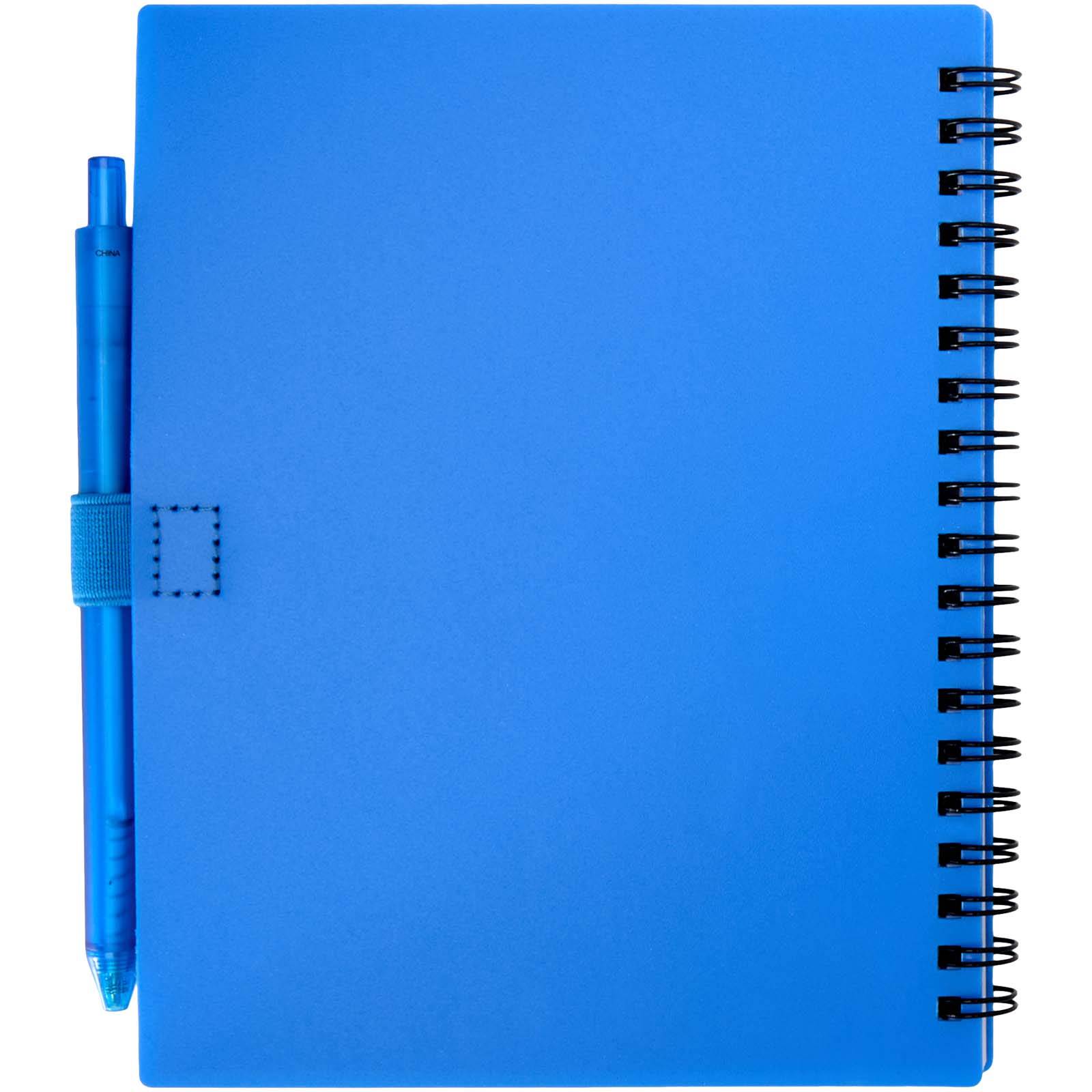 Niove Softcover Notizbuch aus recyceltem Kunststoff mit Kugelschreiber (blaue Mine)