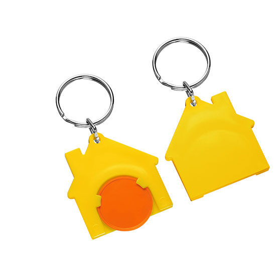 Chiphalter "Haus" mit Einkaufswagenchip in 1€ Größe