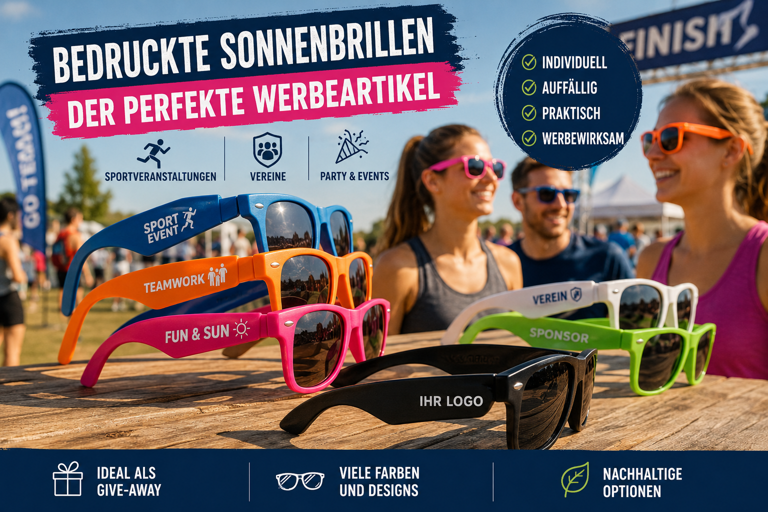 Warum bedruckte Sonnenbrillen perfekte Werbeartikel für Veranstaltungen sind
