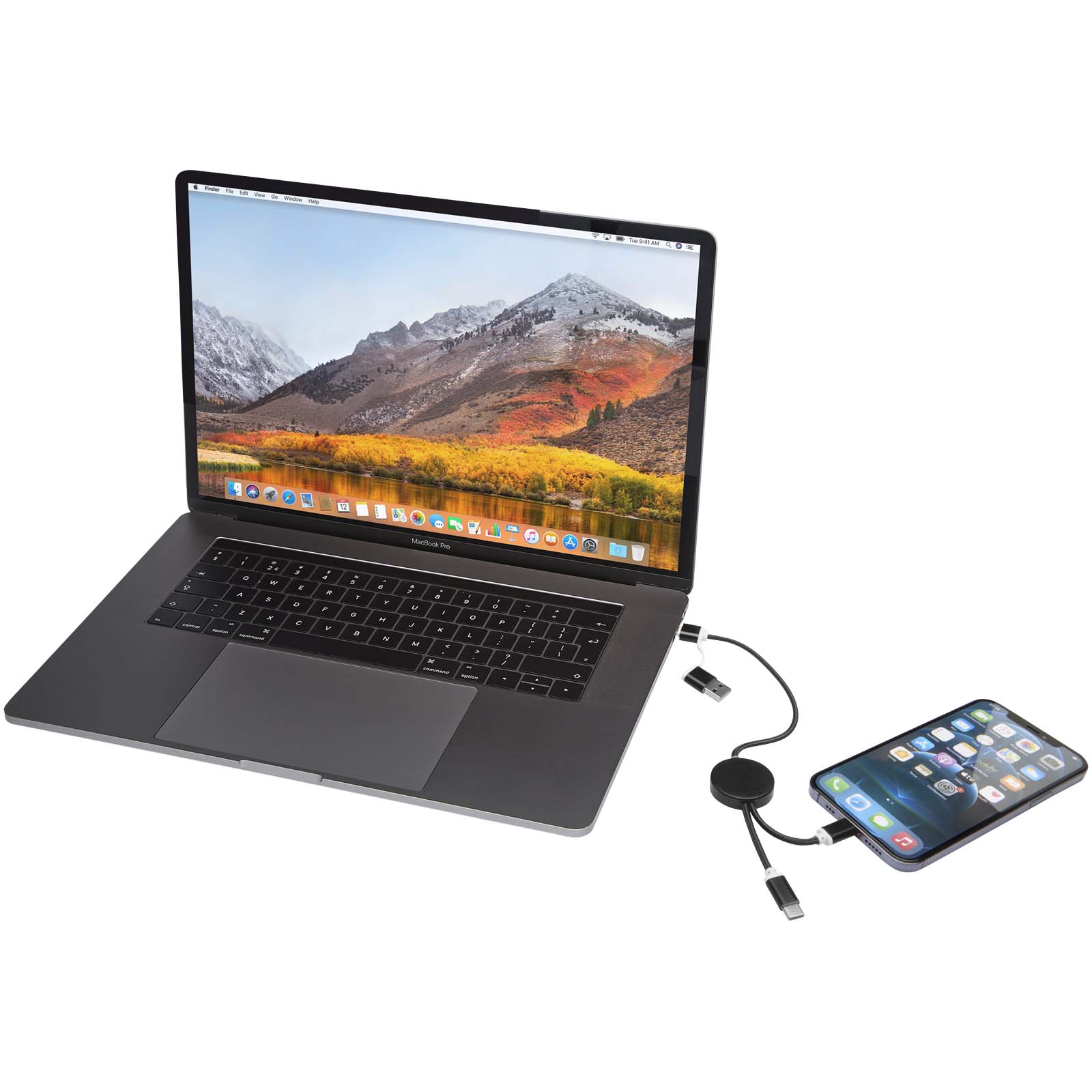 Alasia 30 cm 5-in-1 Kabel aus recyceltem Kunststoff für Datenübertragung und 27W Schnellladung