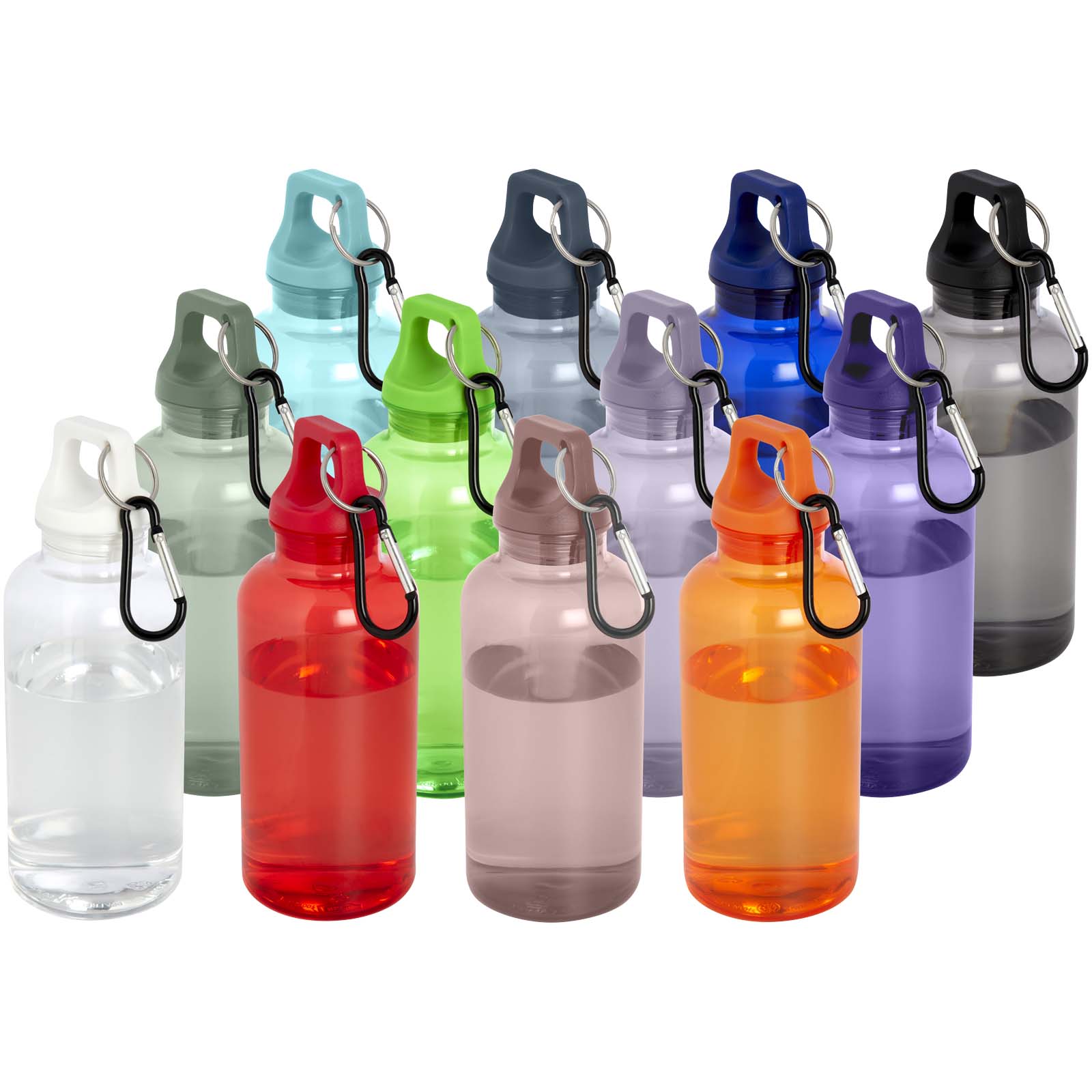 Oregon 400 ml RCS-zertifizierte Trinkflasche aus recyceltem Kunststoff mit Karabiner 