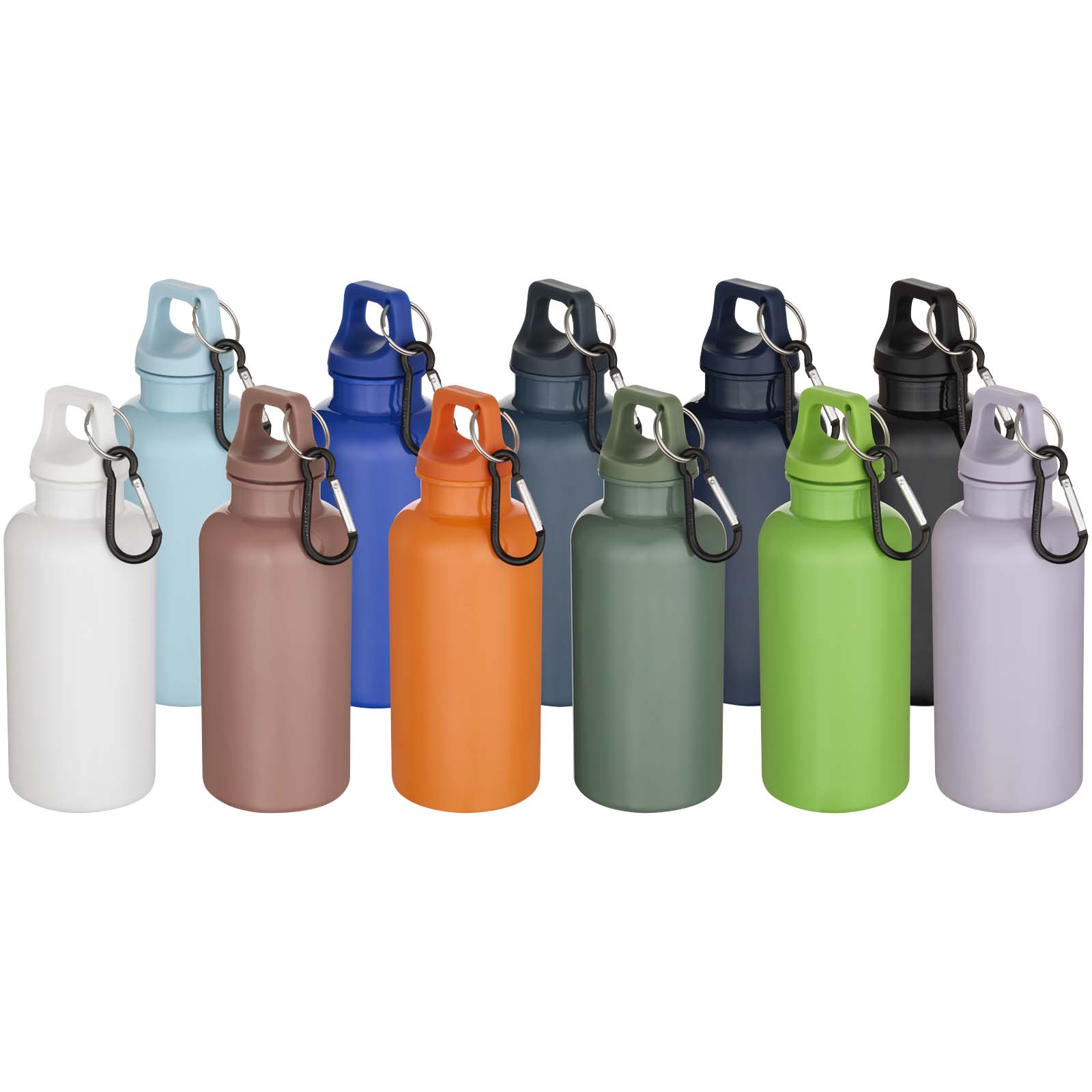Oregon 400 ml einfarbige RS-zertifizierte Trinkflasche aus recyceltem Kunststoff mit Karabinerhaken