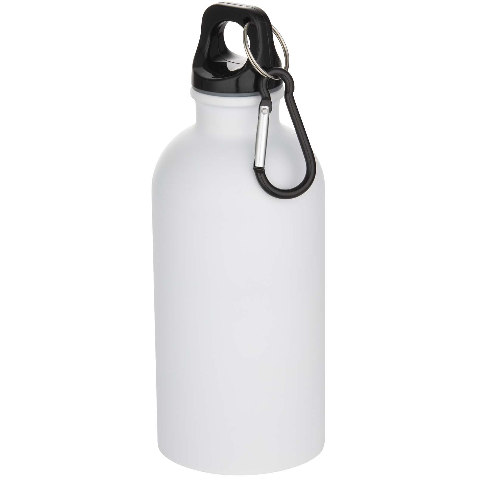 Oregon 400 ml matte RCS-zertifizierte einwandige Trinkflasche aus recyceltem Edelstahl mit Karabinerhaken Oregon 400 ml matte RCS-zertifizierte einwandige Trinkflasche aus recyceltem Edelstahl mit Karabinerhaken