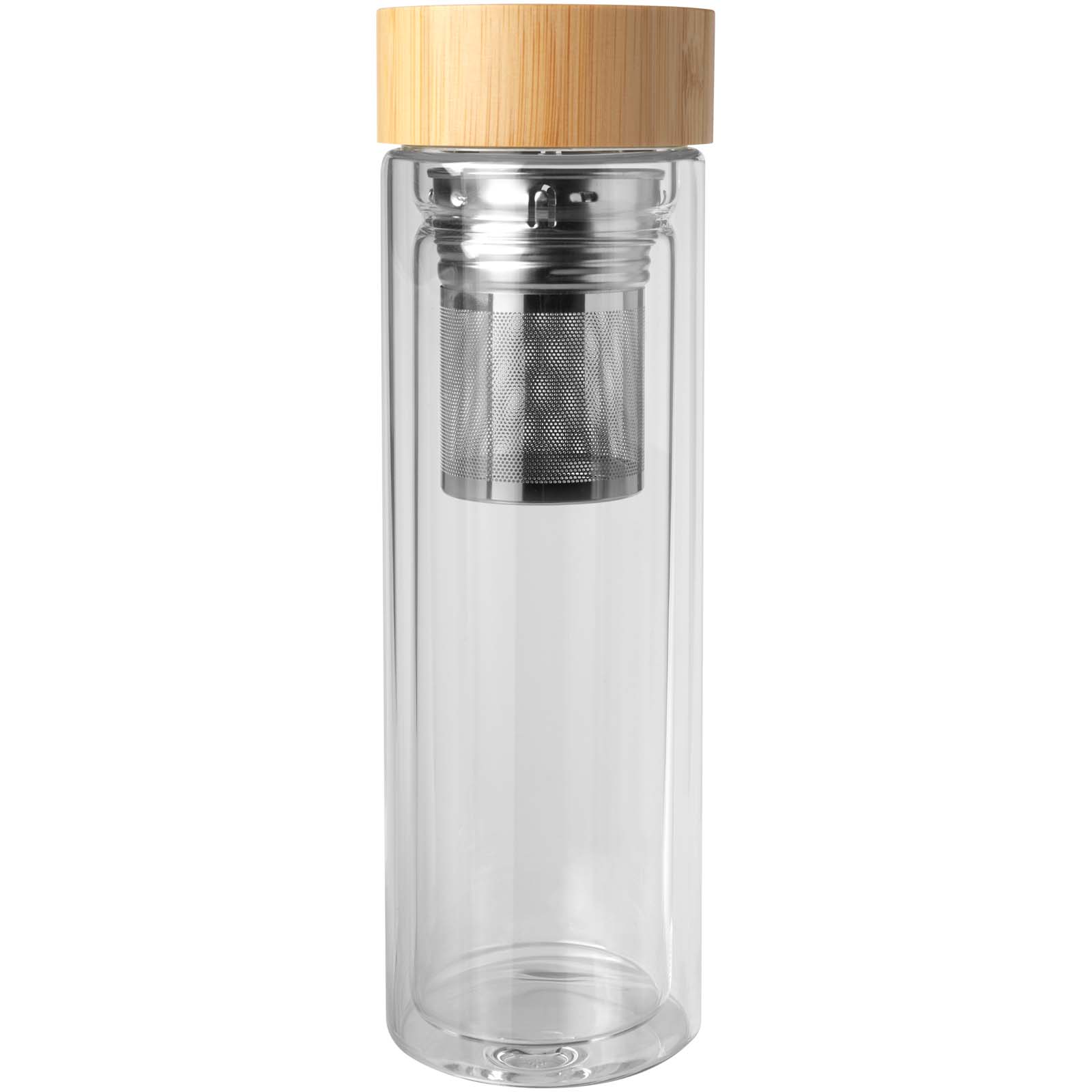 Bailey 400 ml Flasche aus Borosilikatglas mit Infuser und Bambusdeckel