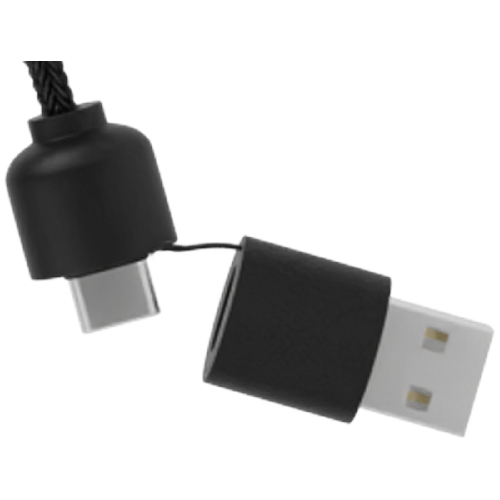 SCX.design C38 40W 5-in-1 Ladekabel aus rPET in quadratischem Bambusgehäuse mit Leuchtlogo