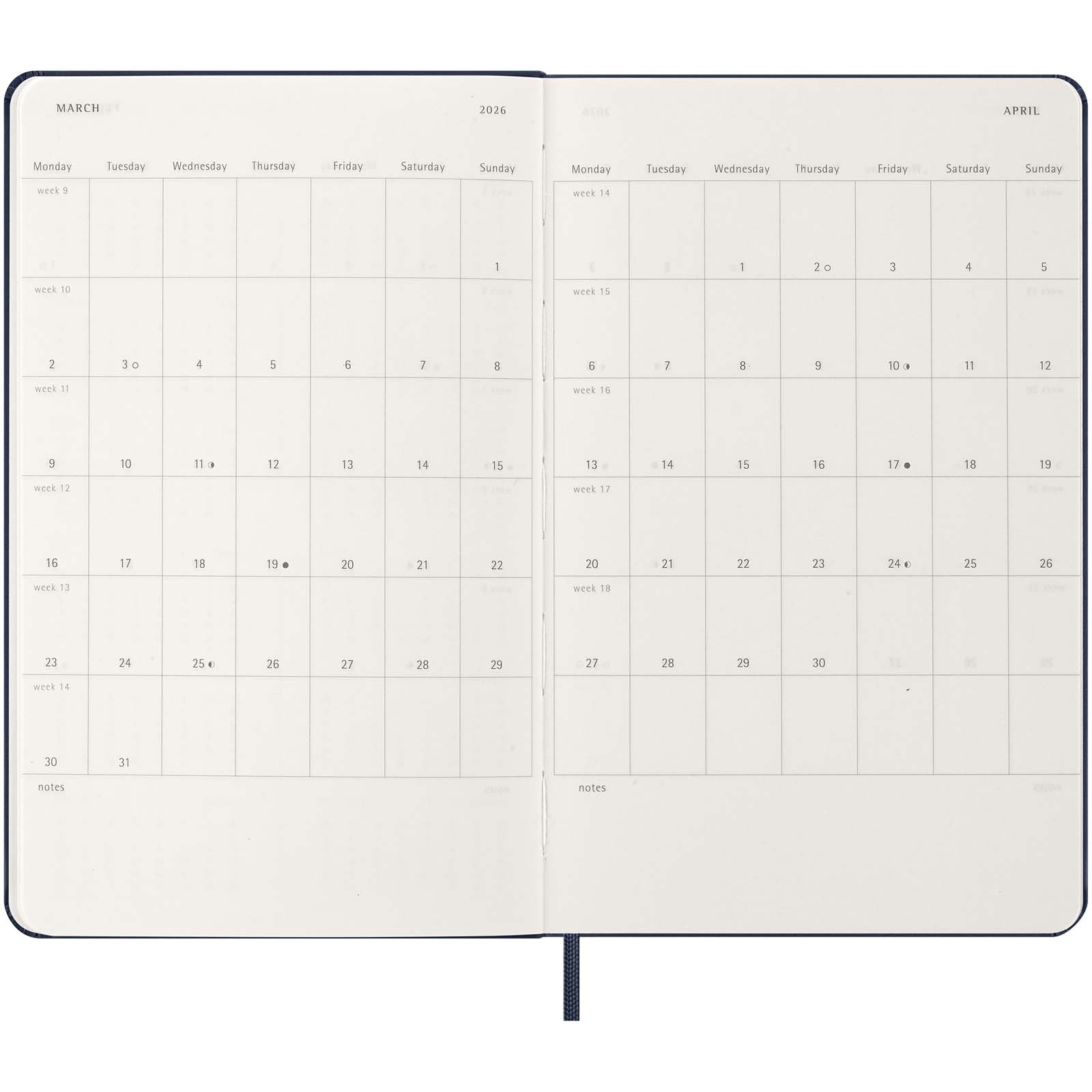 Moleskine Hardcover 12 Monate Tageskalender