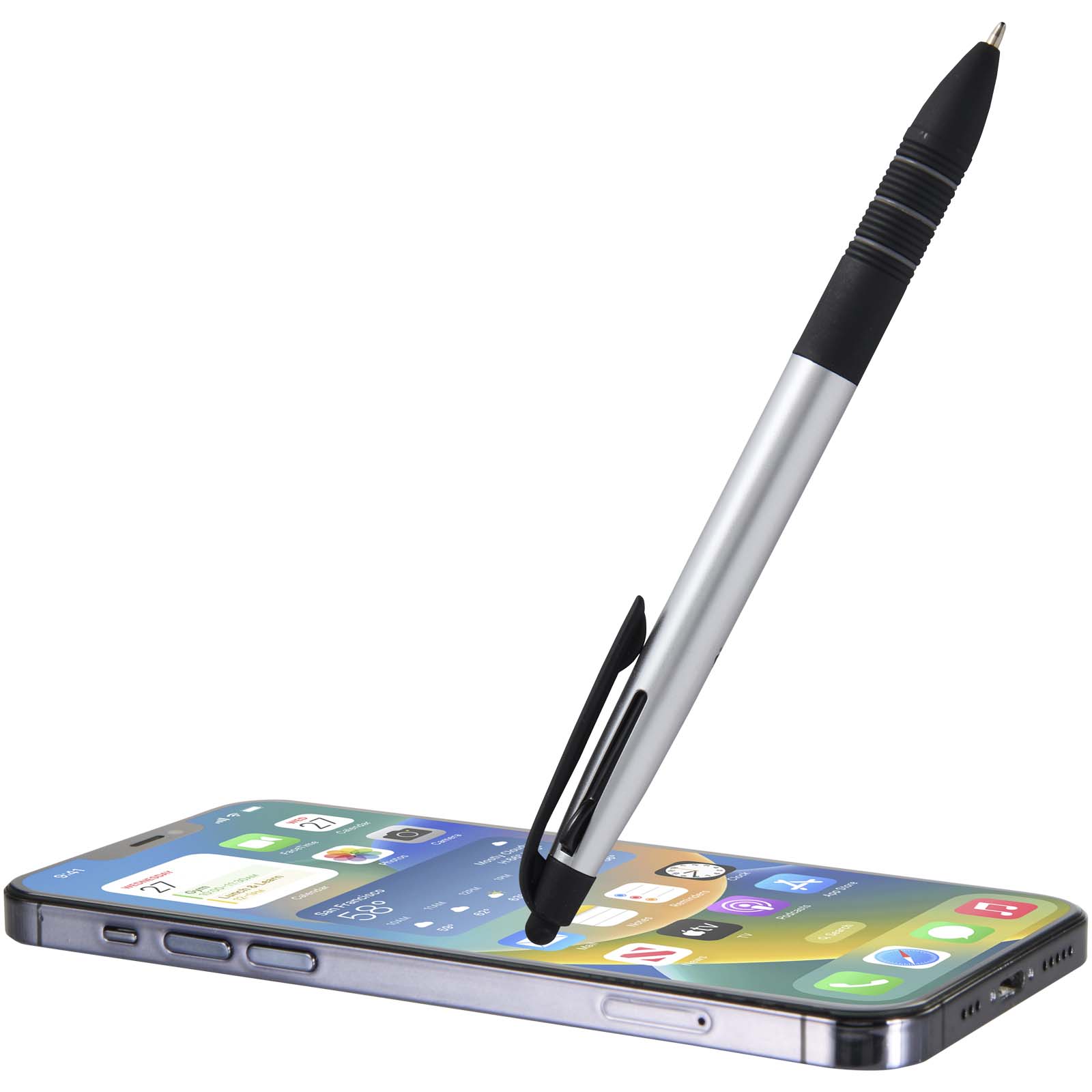 Trine 3-Farben RCS recycelter Kugelschreiber mit Stylus