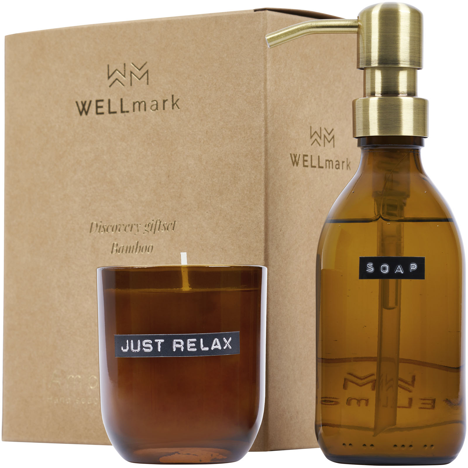 Wellmark Discovery Seifenspender und Duftkerze ´Bambus´-Set, 250 ml (Spender) und 150 g (Duftkerze) Wellmark Discovery Seifenspender und Duftkerze ´Bambus´-Set, 250 ml (Spender) und 150 g (Duftkerze)