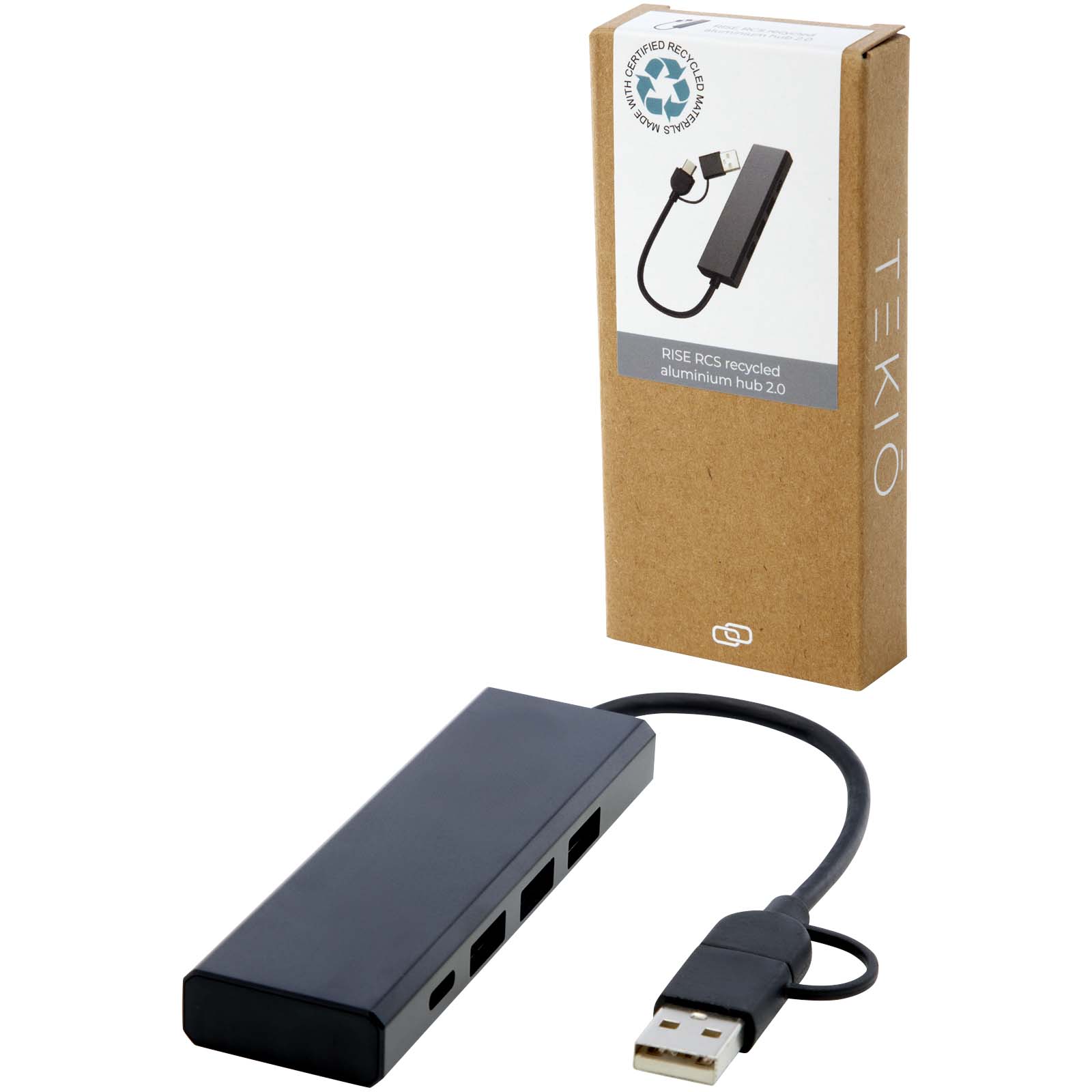Rise USB 2.0 Hub aus recyceltem RCS Aluminium