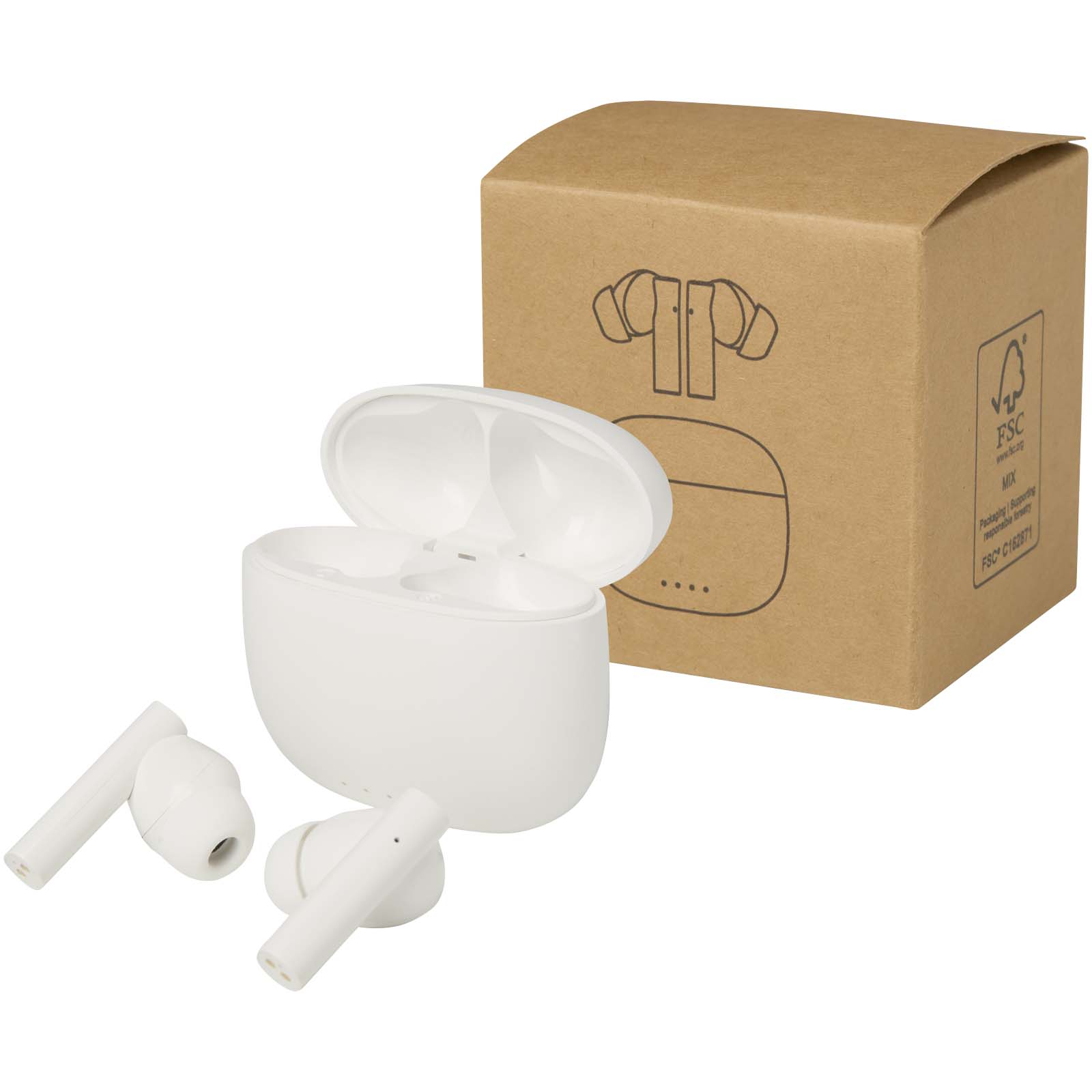 Alterf True Wireless Bluetooth® Headset aus recyceltem Kunststoff mit Silikon-Ohrstöpseln Alterf True Wireless Bluetooth® Headset aus recyceltem Kunststoff mit Silikon-Ohrstöpseln