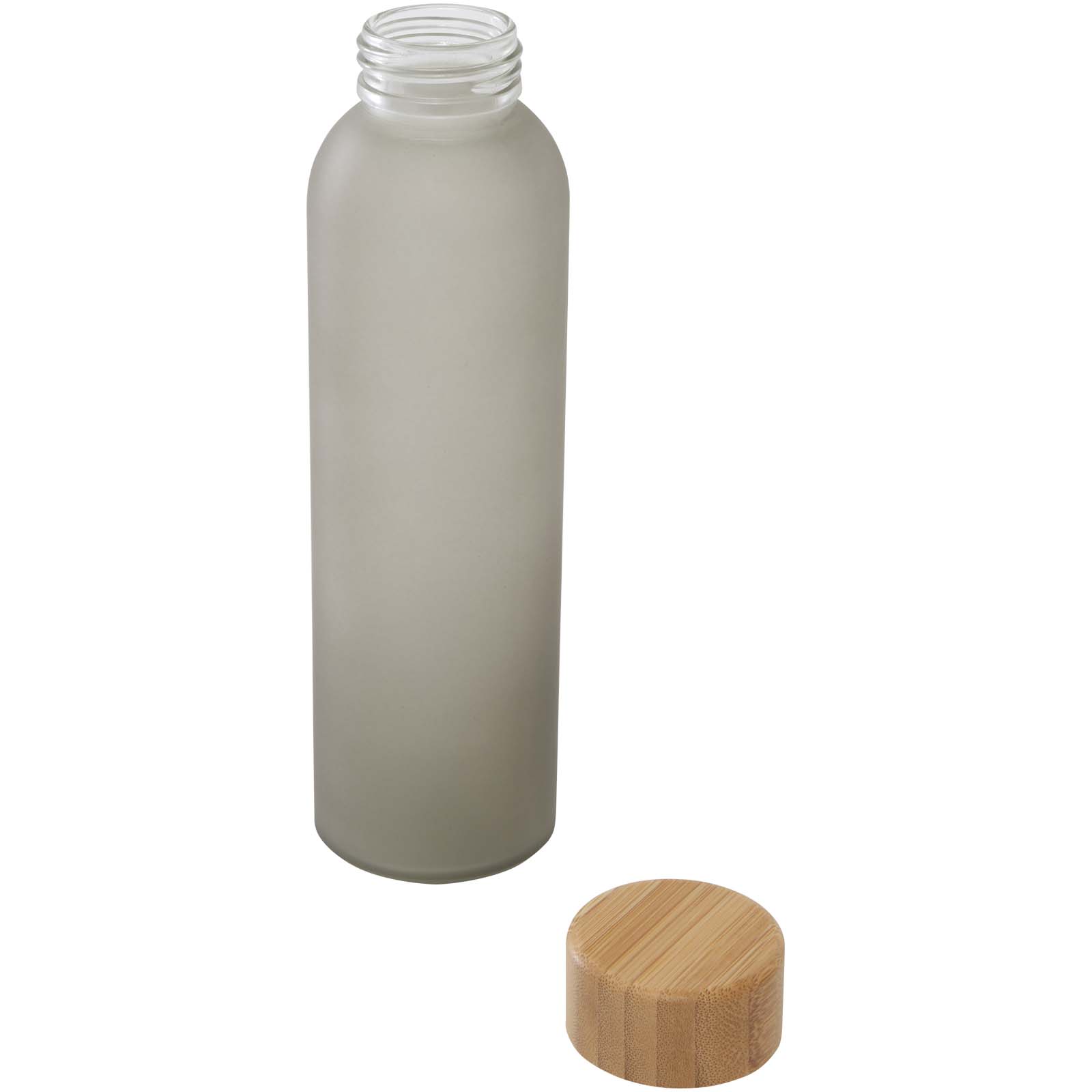 Lume 500 ml Flasche aus mattiertem Kalknatronglas mit Bambusdeckel