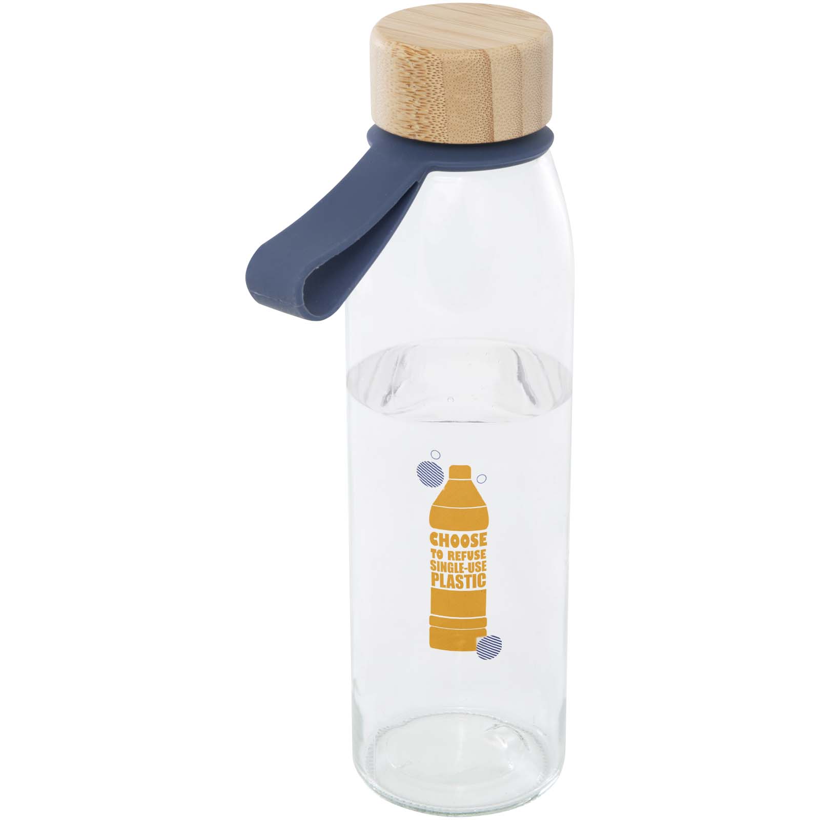 Porto 500 ml Glas-Flasche mit Silikongriff und Bambusdeckel