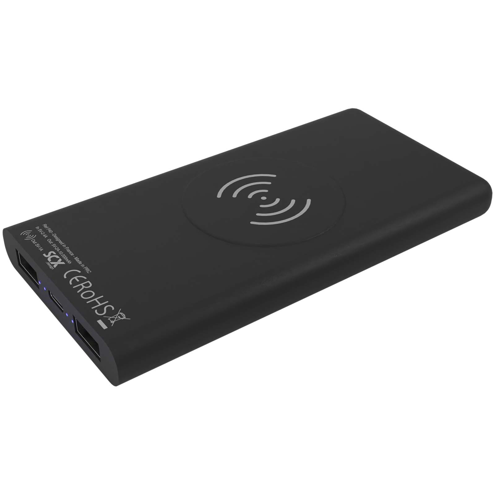 SCX.design P40 10.000 mAh kabellose Powerbank mit Leuchtlogo 