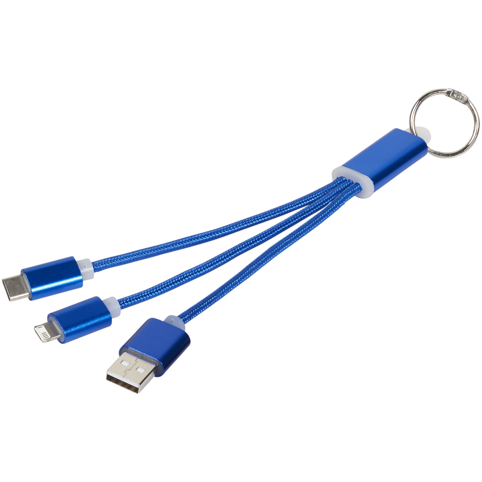 Metal 3-in-1 Ladekabel mit Schlüsselanhänger Metal 3-in-1 Ladekabel mit Schlüsselanhänger