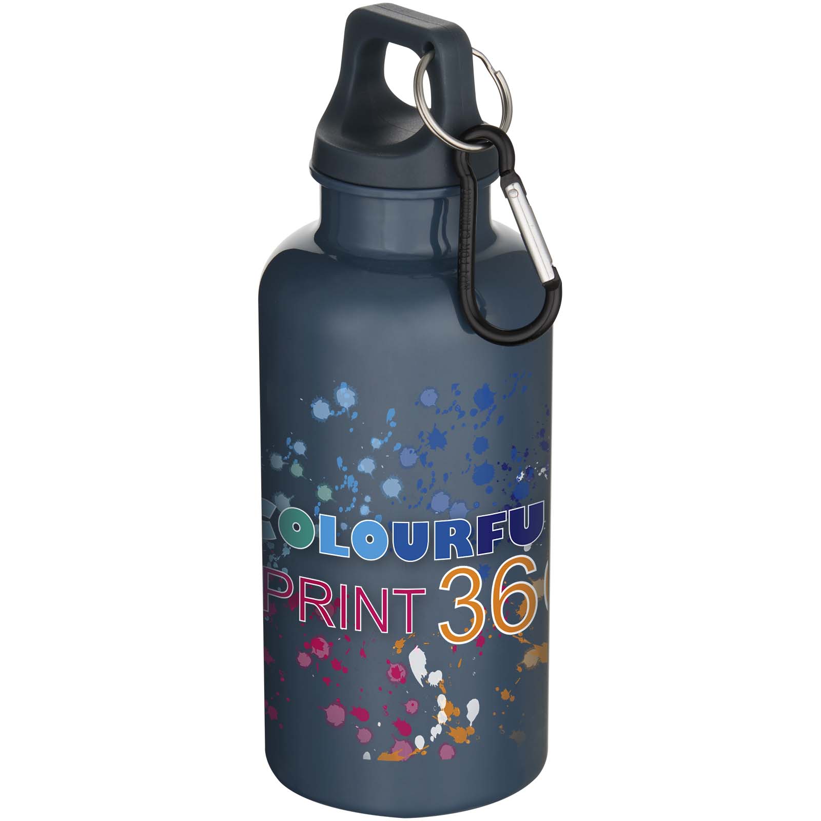 Oregon 400 ml einfarbige RS-zertifizierte Trinkflasche aus recyceltem Kunststoff mit Karabinerhaken 